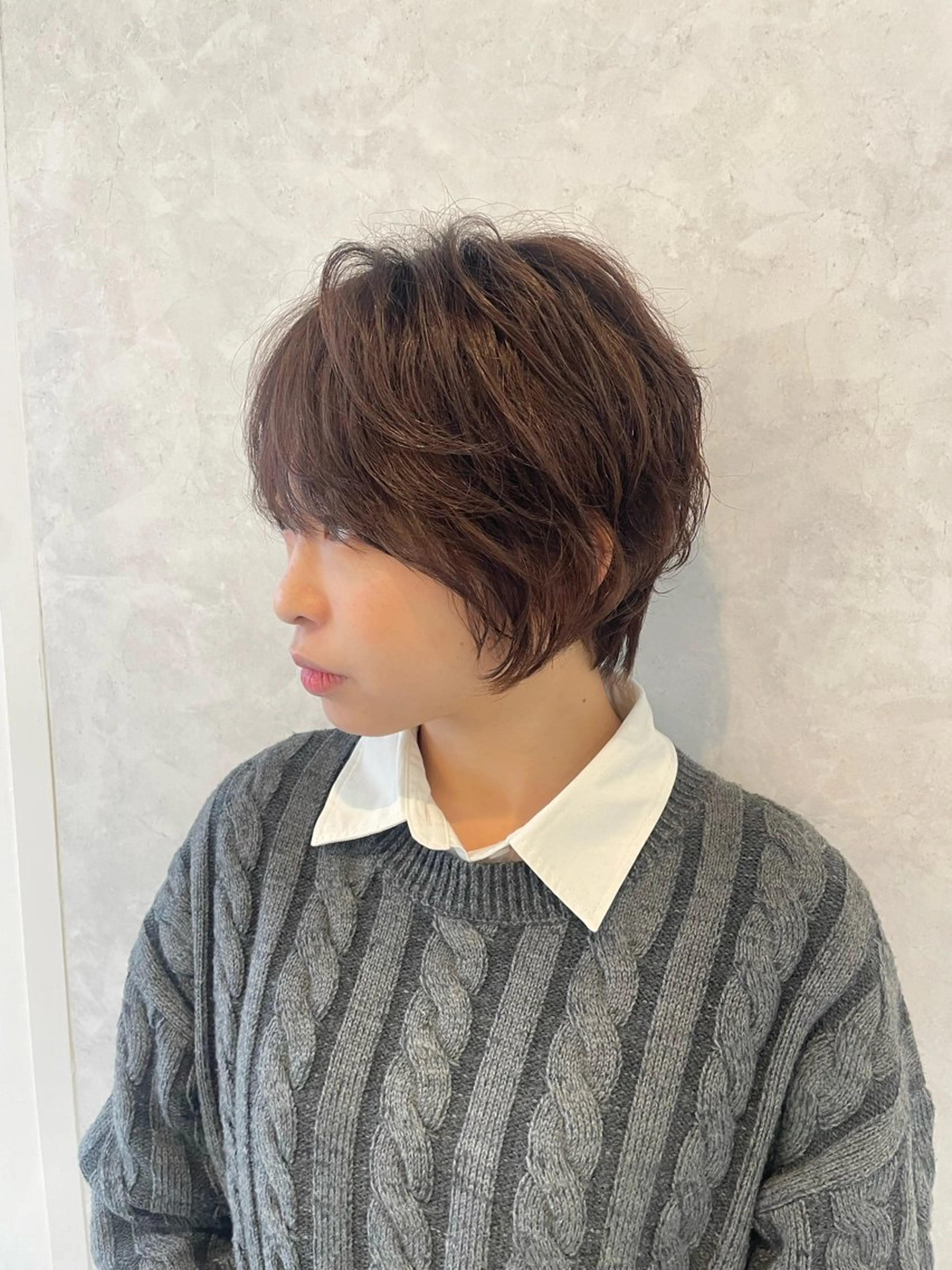 ショート ボブ 顔周りカット レイヤーカット 似合わせカット カット ヘアカラー トリートメント Yusei/似合わせ /韓国風レイヤーのヘアスタイル