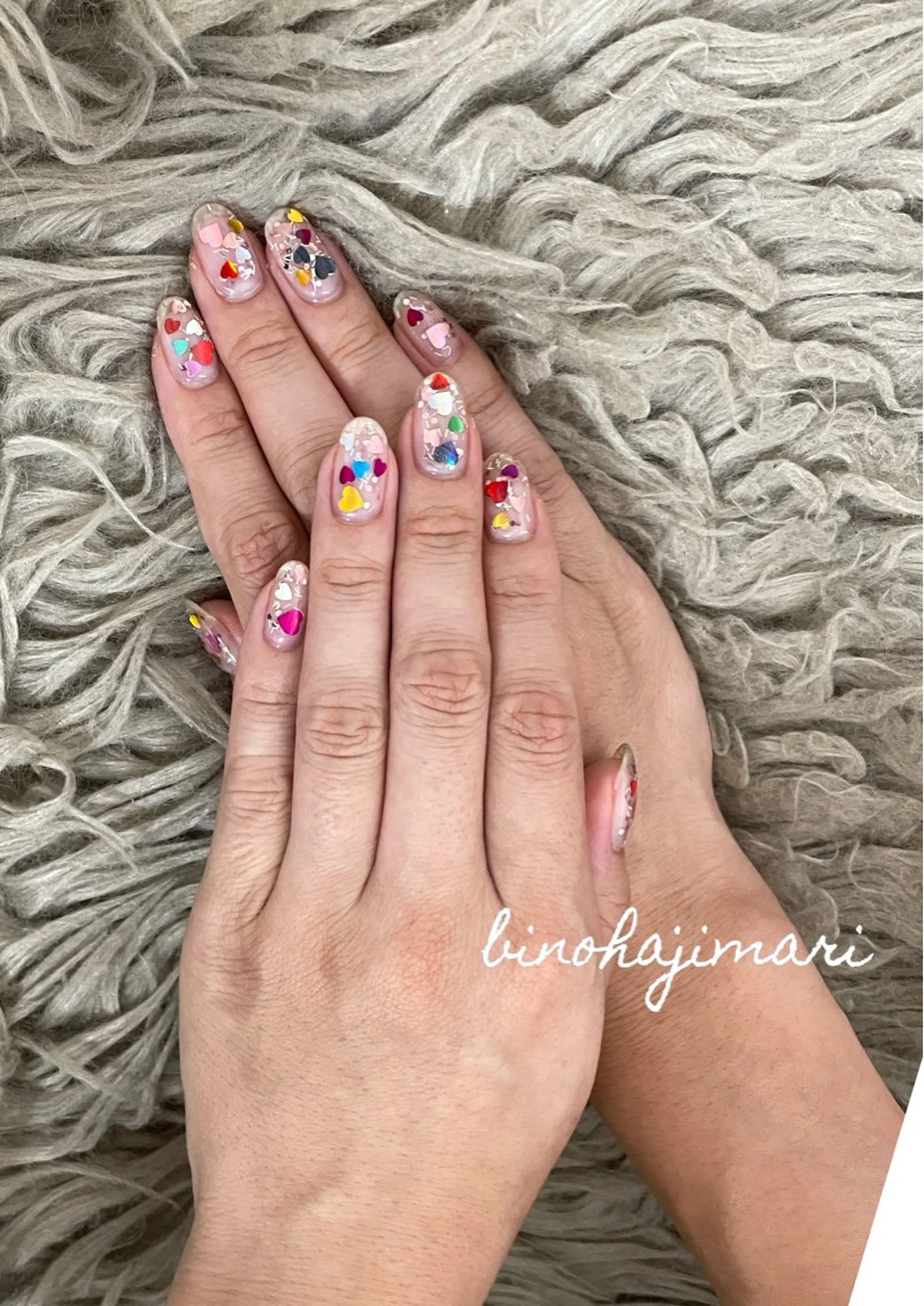 ネイル アートネイル フラッシュネイル ハート ラメ(グリッター) ニュアンスネイル ♡Bivi♡自爪に 優しいネイルサロンのネイルデザイン