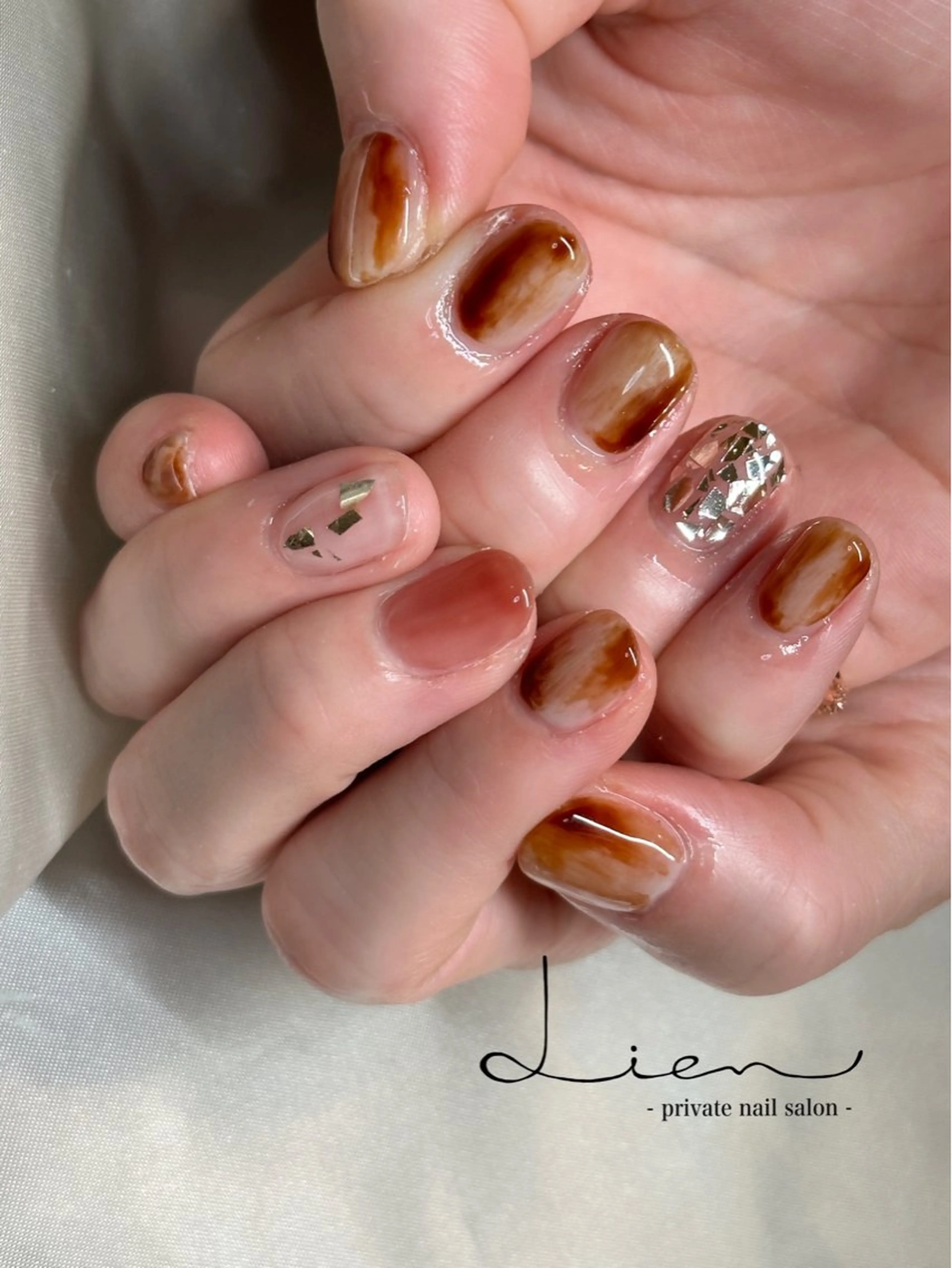 ネイル ニュアンスネイル ショートネイル Lien 【リアン】北堀江のネイルデザイン