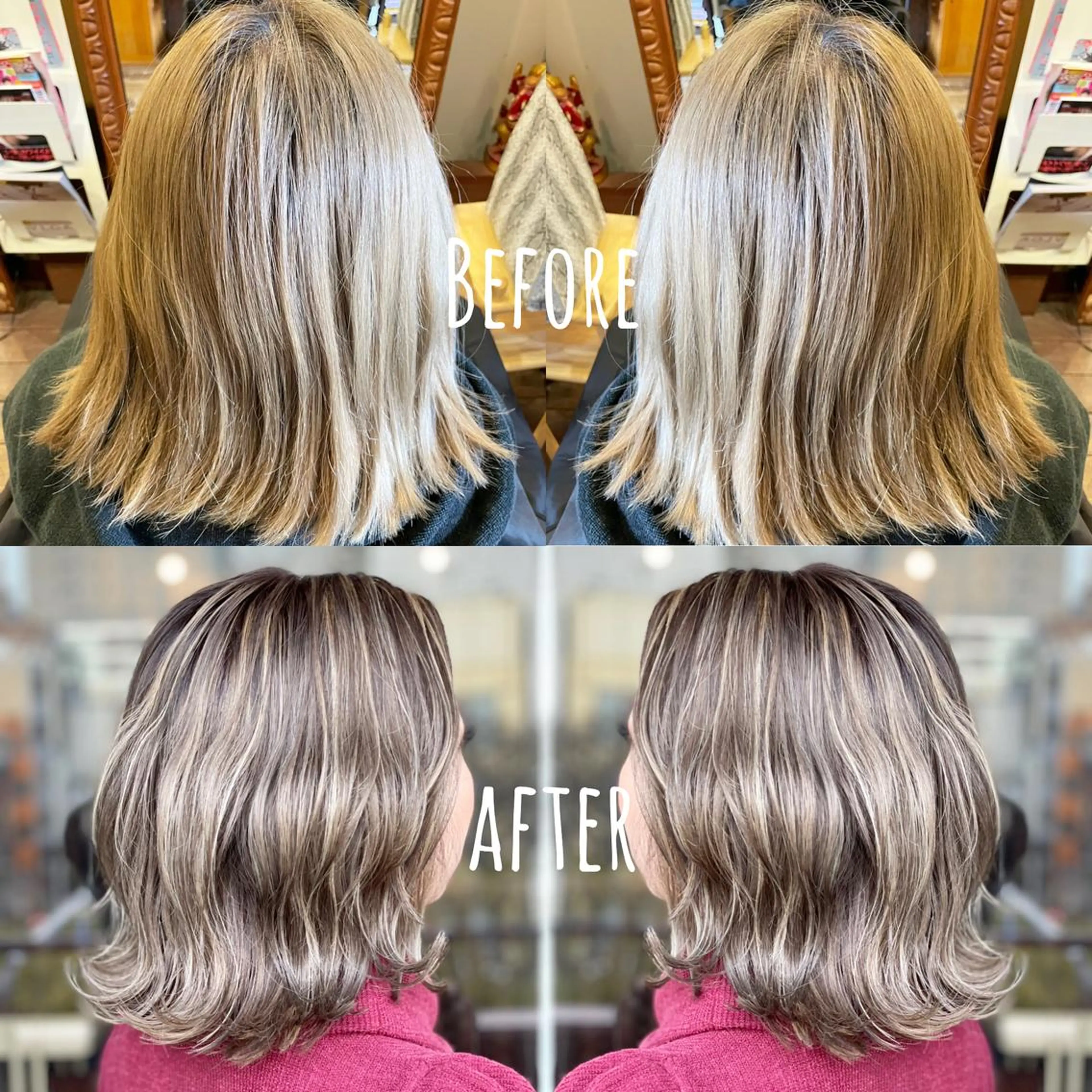 ミディアム ハイライト ヘアカラー ❤️MASAKO❤️ 🌸🩷エクステ🩷のヘアスタイル