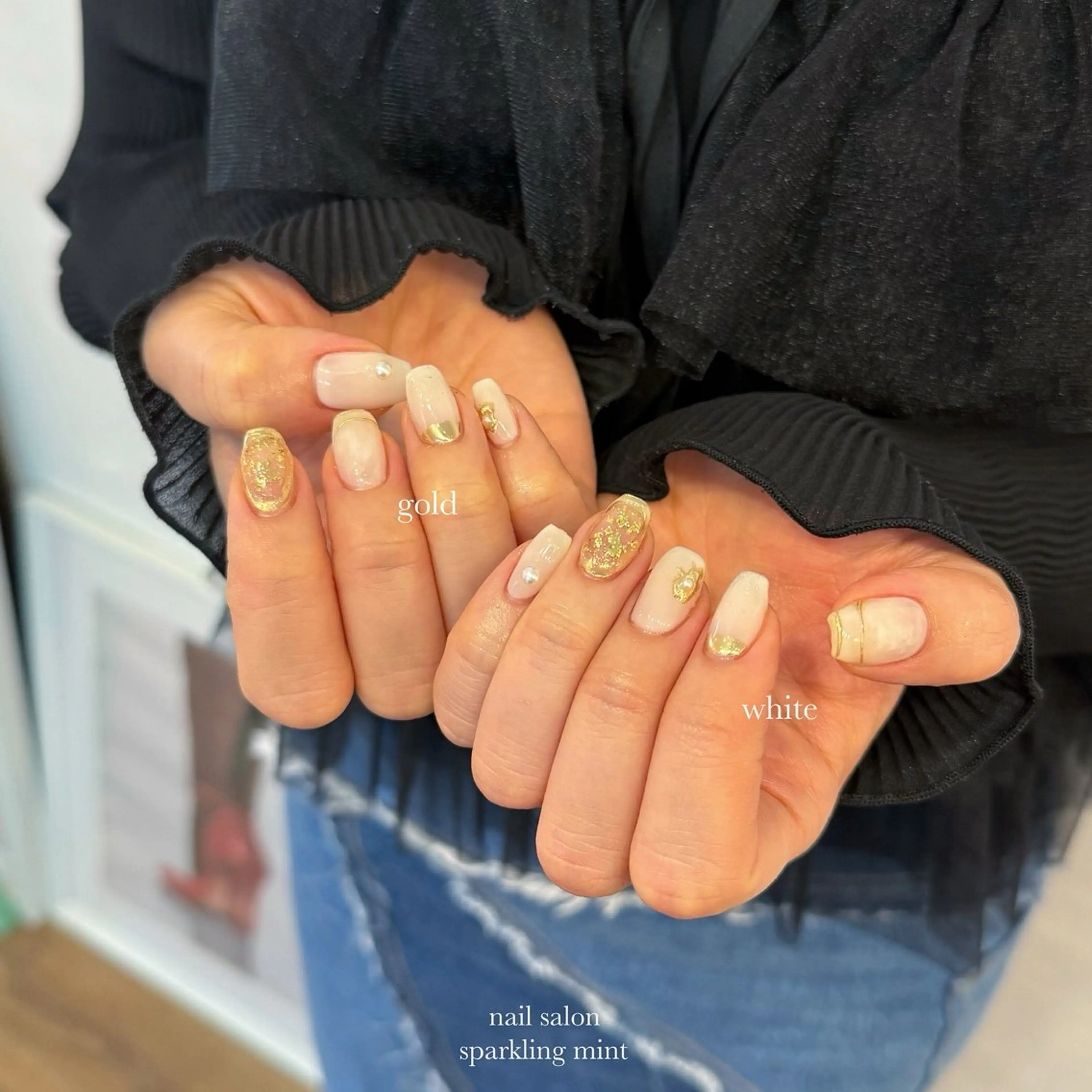 ネイル オフィスネイル ホワイト natsuki 🎀💎モデル様募集のネイルデザイン