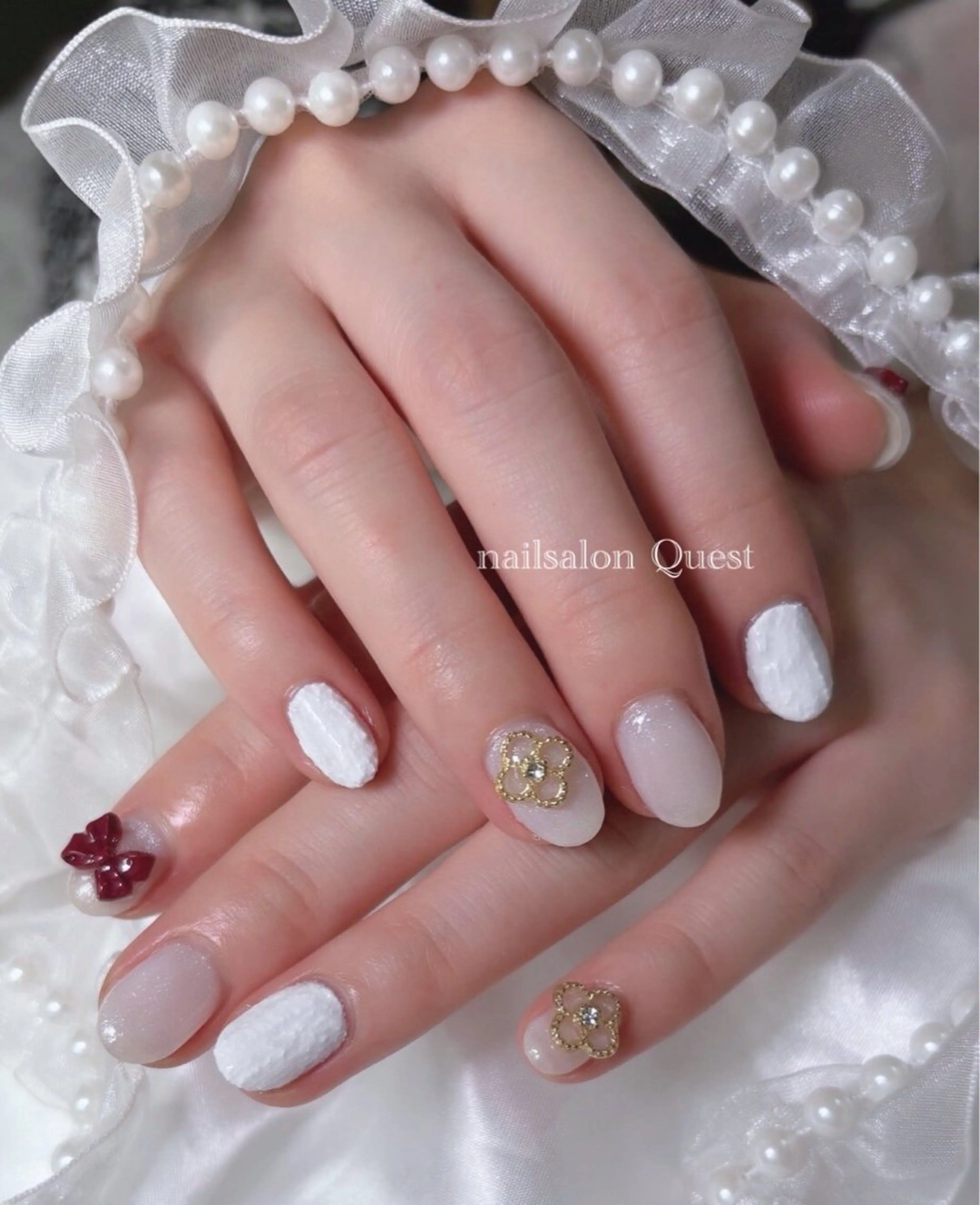 ネイル シンプルネイル 冬ネイル ハンドネイル nailsalon Questのネイルデザイン