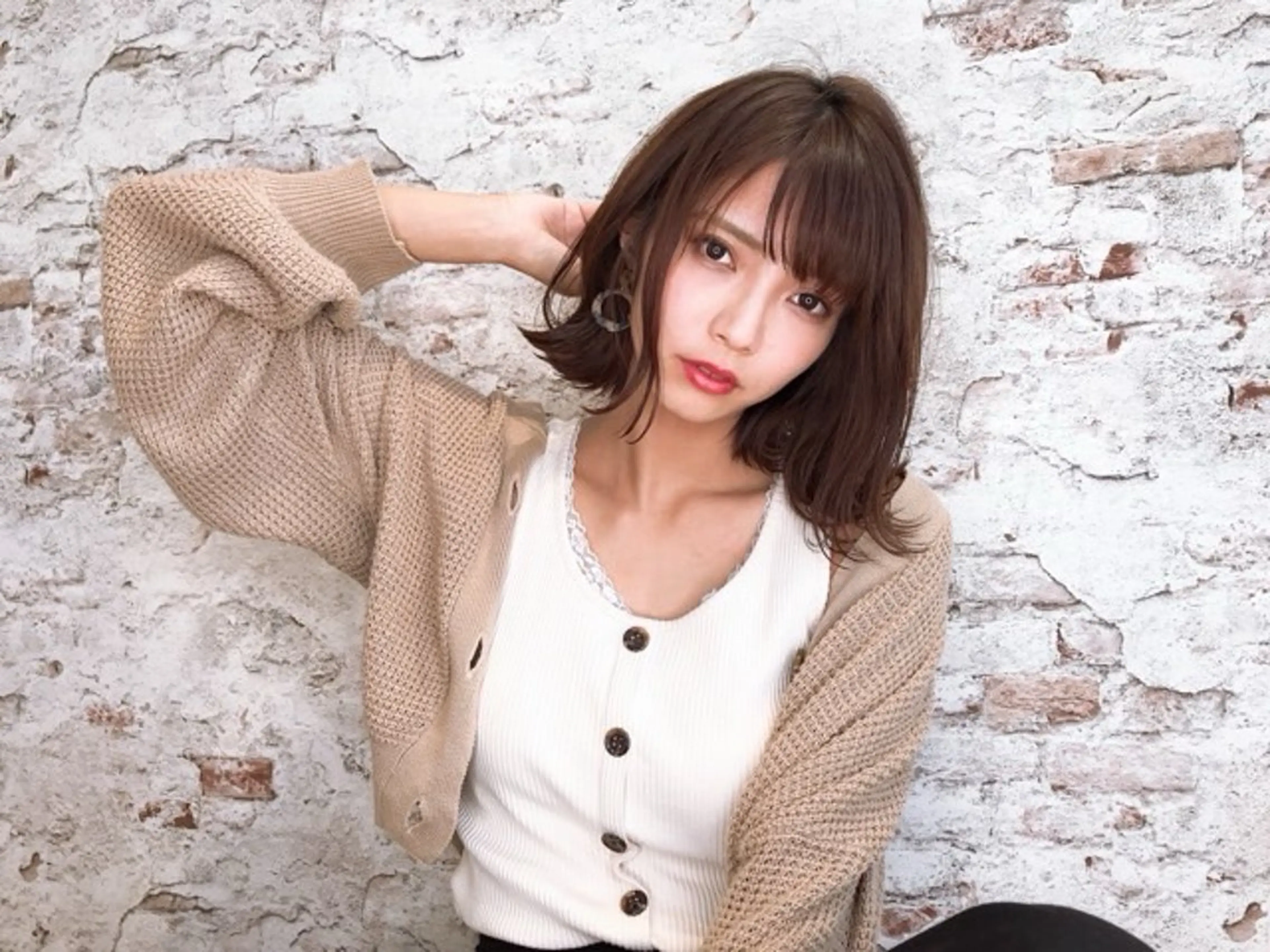 ミディアム un knownのヘアスタイル