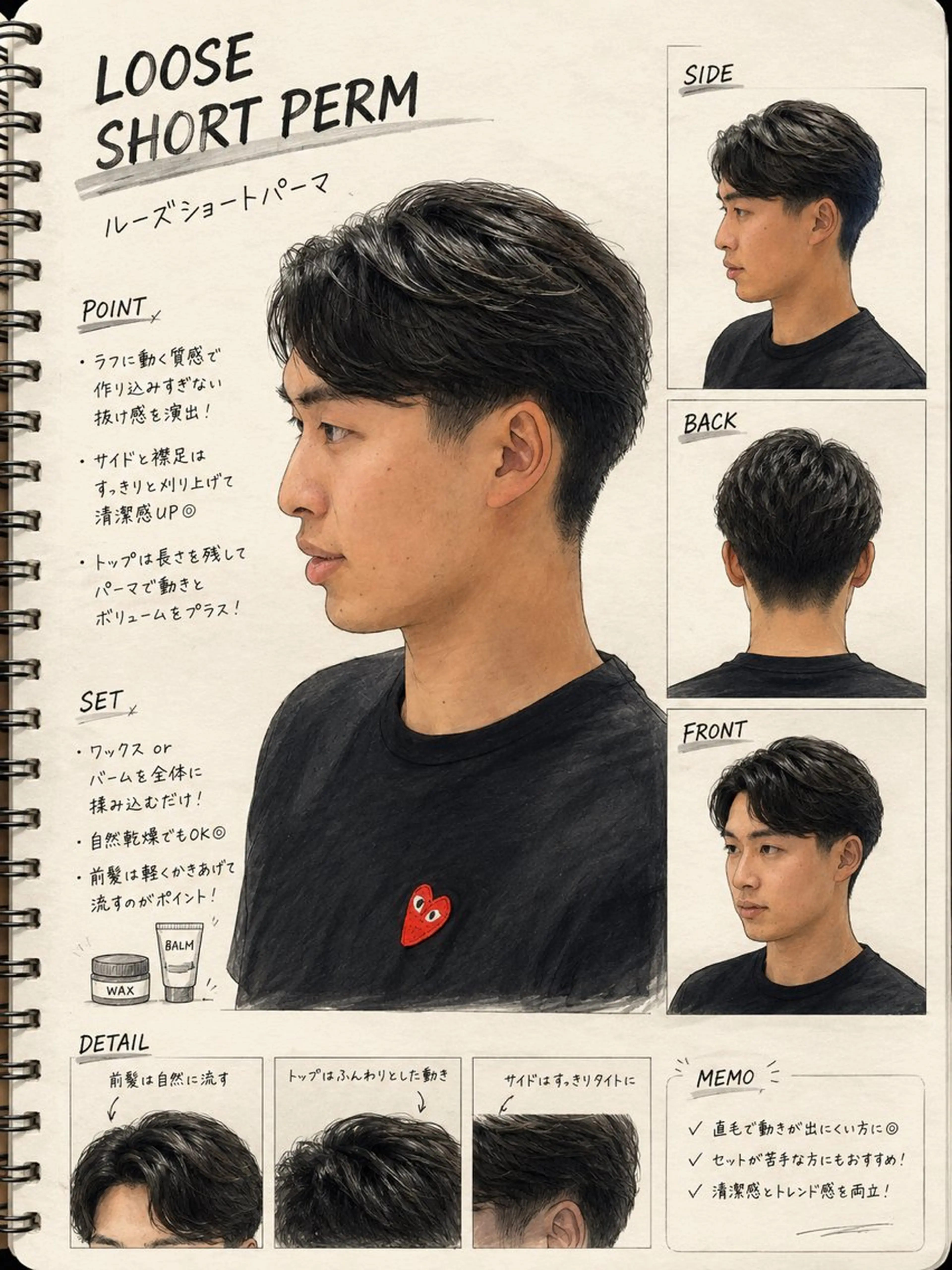 メンズ カット パーマ ヘッドスパ 🎸朝ラク！メンズ パーマ特化ren🎸のヘアスタイル