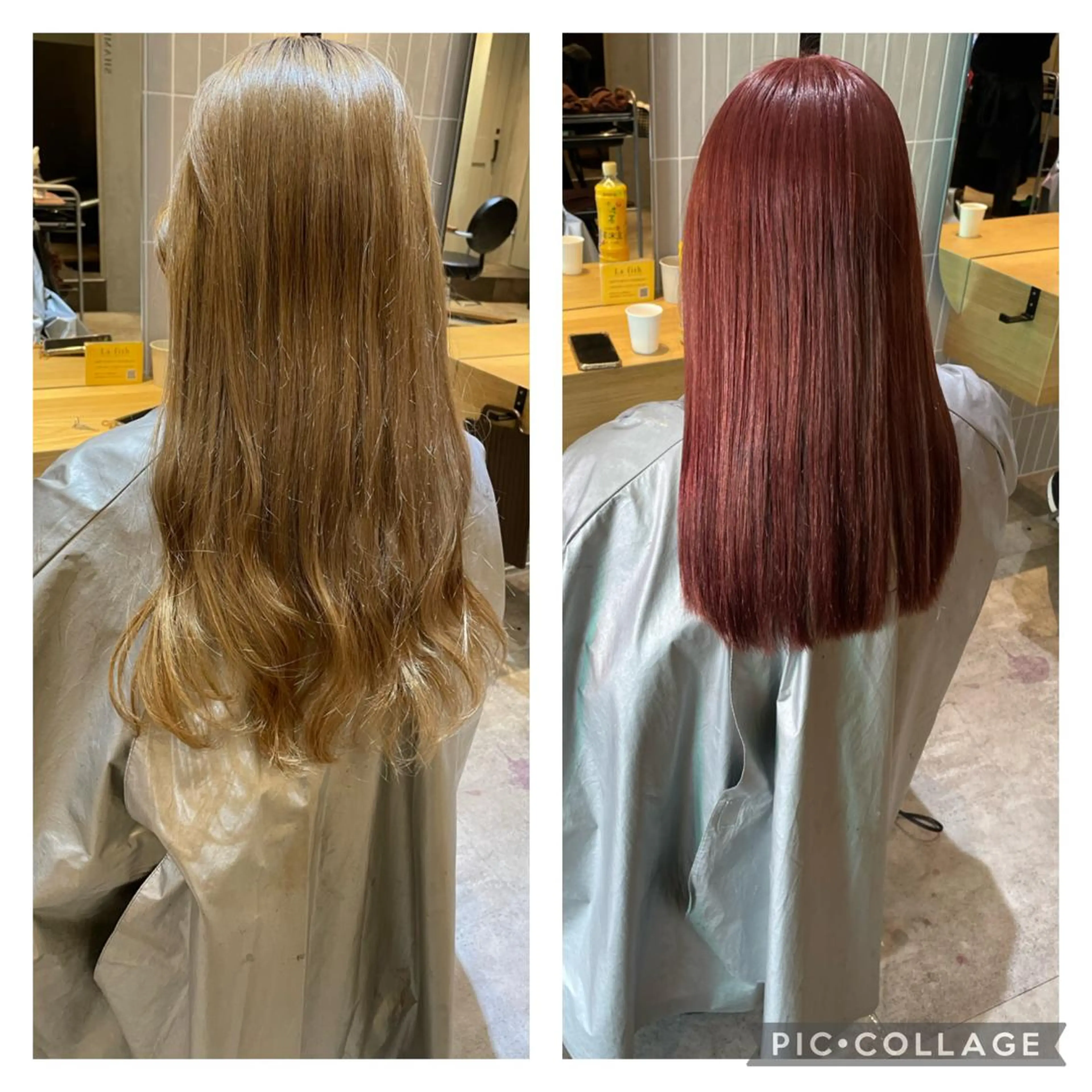 セミロング 複雑履歴に対応ブリー チ無しダブルカラーのヘアスタイル