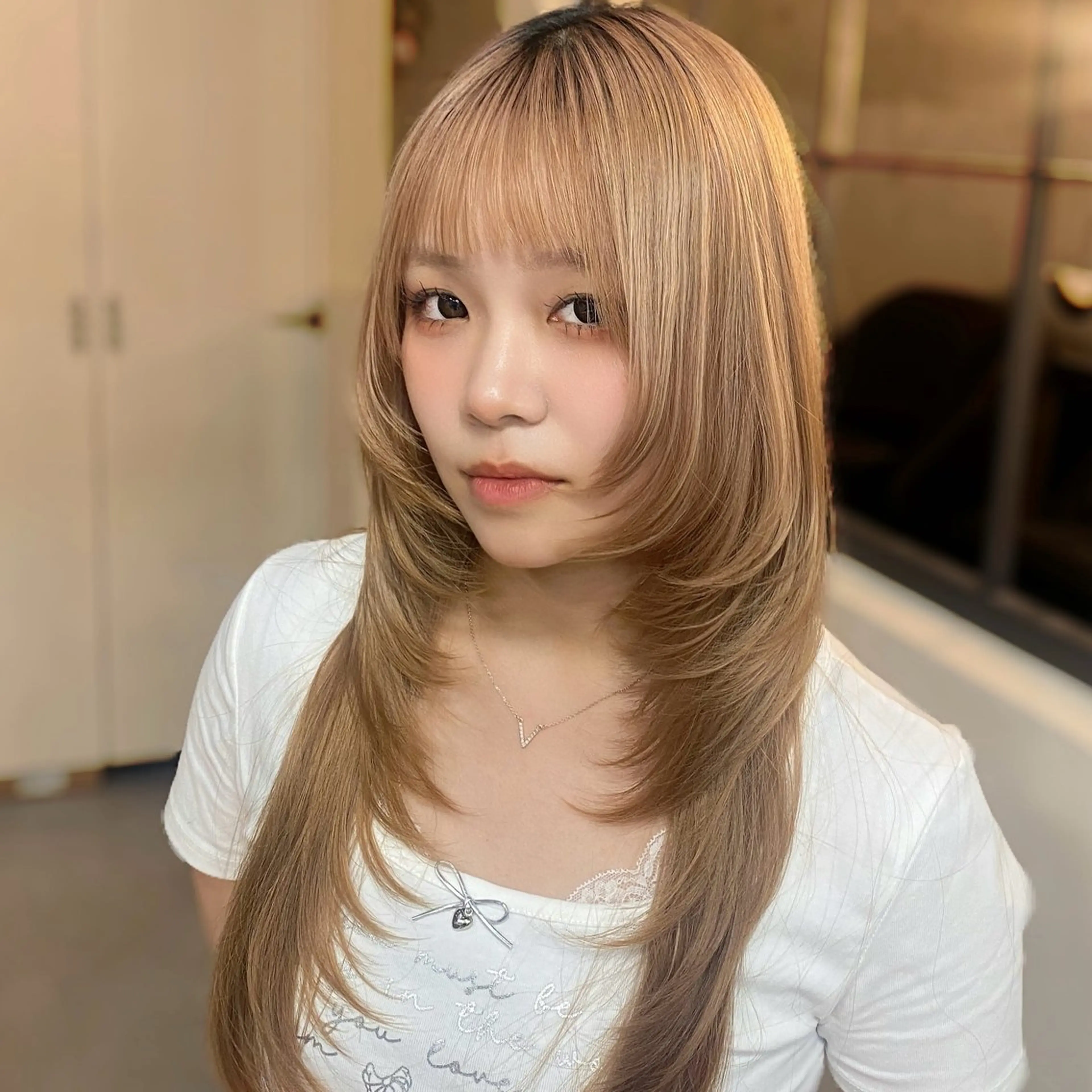 ロング カラー ブリーチ 透明感カラー ダブルカラー ハイトーンカラー インナーカラー XELM高崎 🤍Kyokaのヘアスタイル