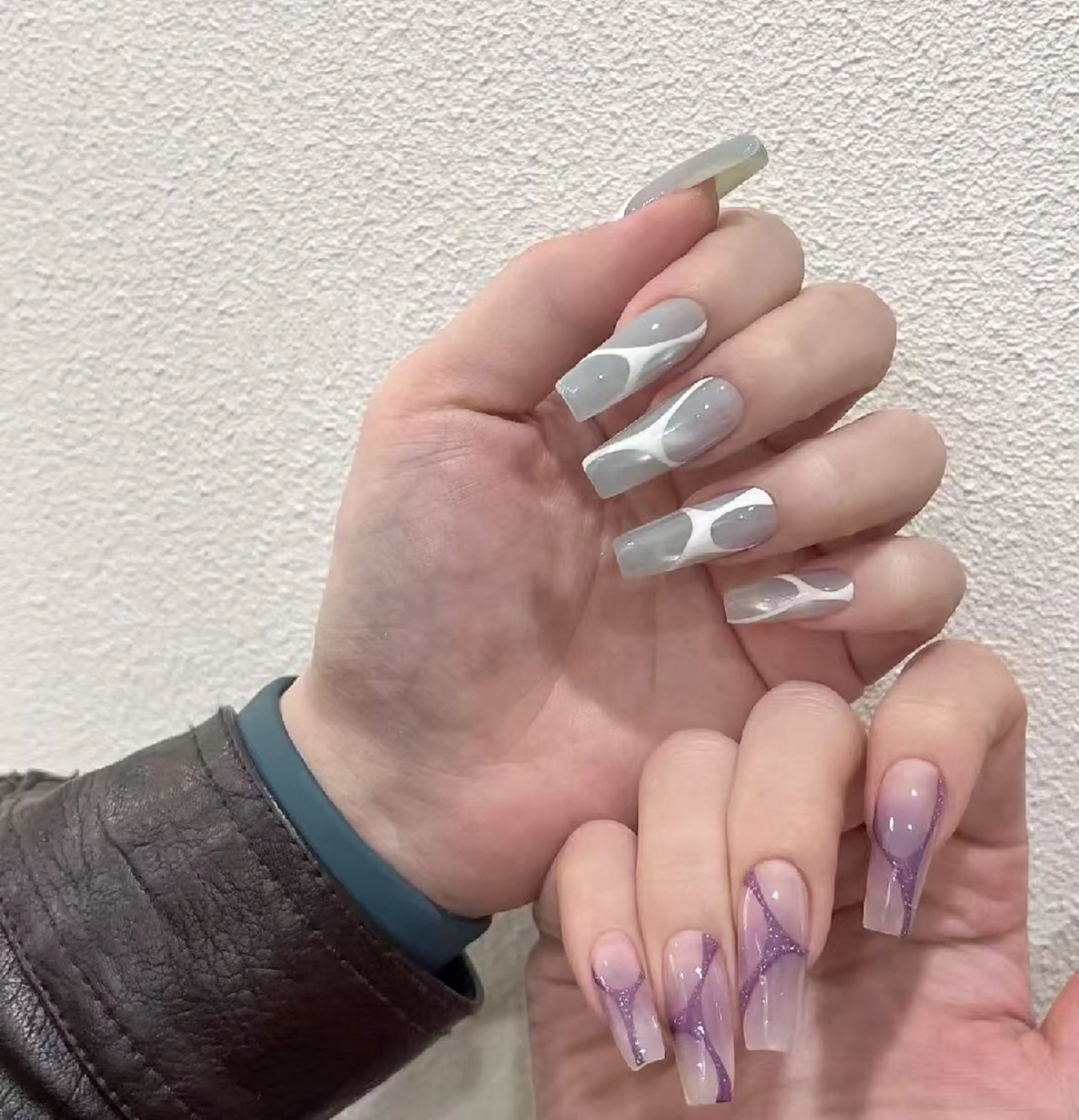 ネイル フラワーネイル フレンチネイル ジェルネイル ガラスフレンチ ハート ハンドネイル Oomiya 服部のネイルデザイン