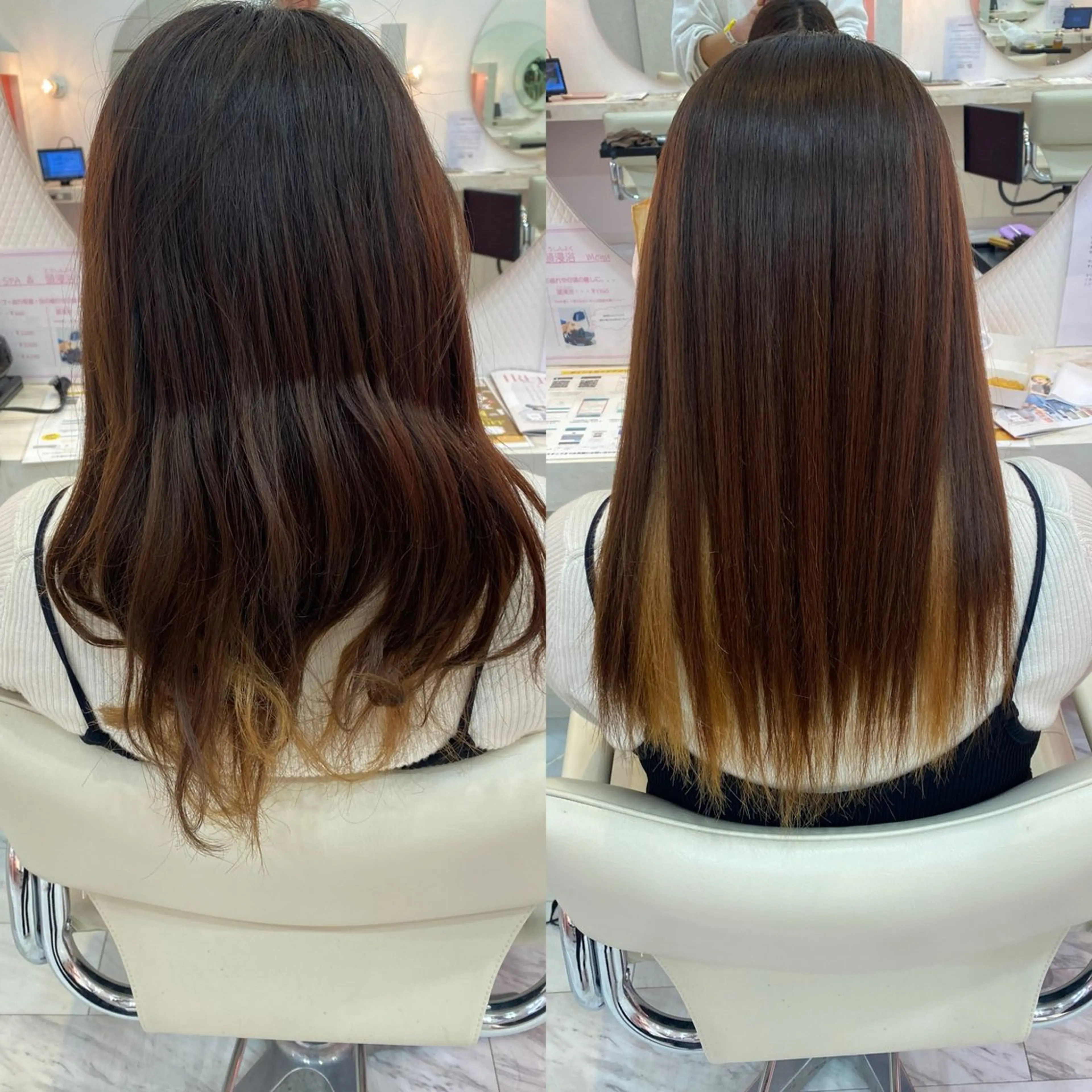 セミロング 髪質改善 縮毛矯正 本間 しゅうまのヘアスタイル