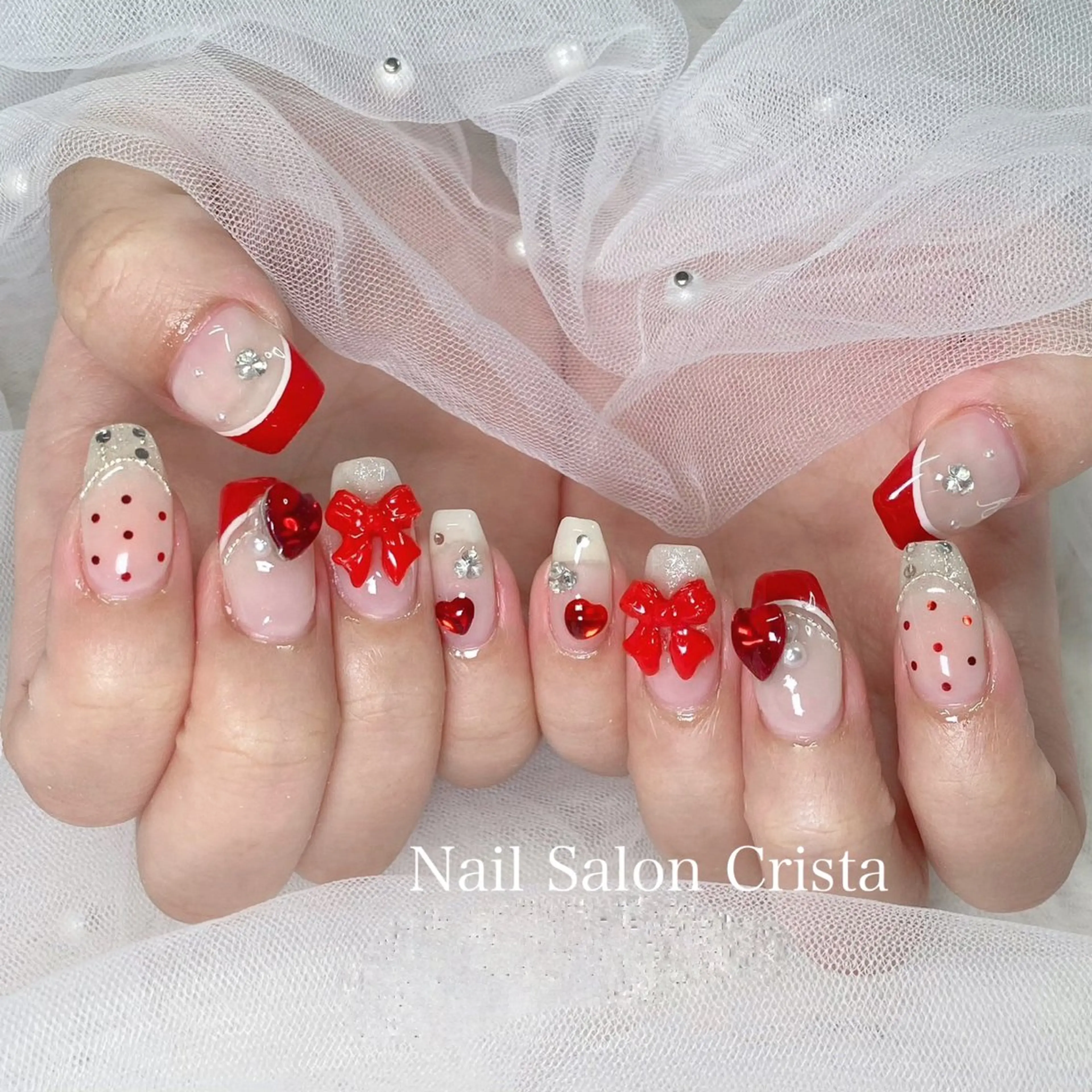 ネイル ジェルネイル ガーリー パラジェル CRISTA MOMOのネイルデザイン