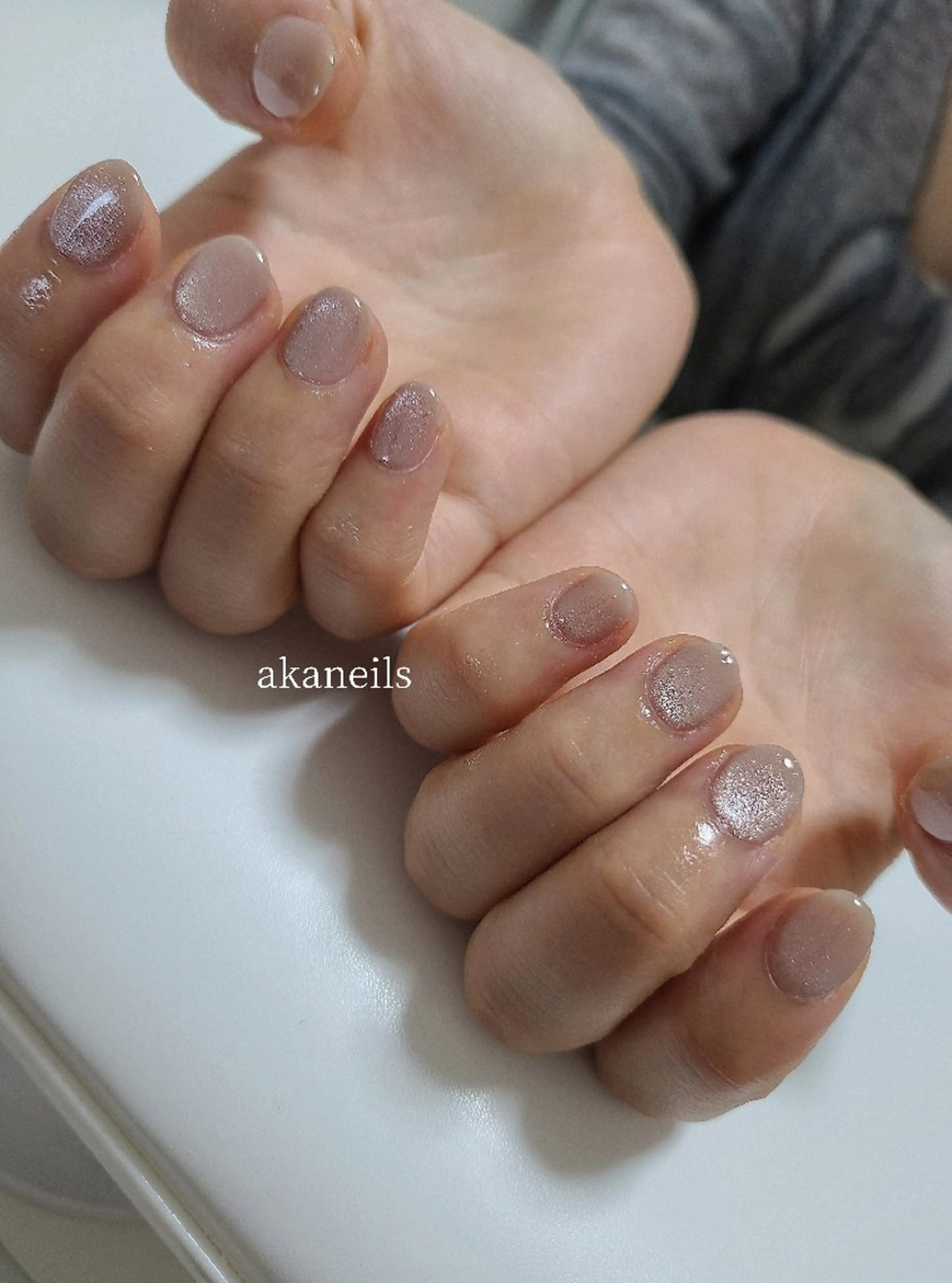 ネイル ジェルネイル マグネットネイル オフィスネイル ワンカラーネイル パラジェル ハンドネイル 【akaneils】 アカネのネイルデザイン