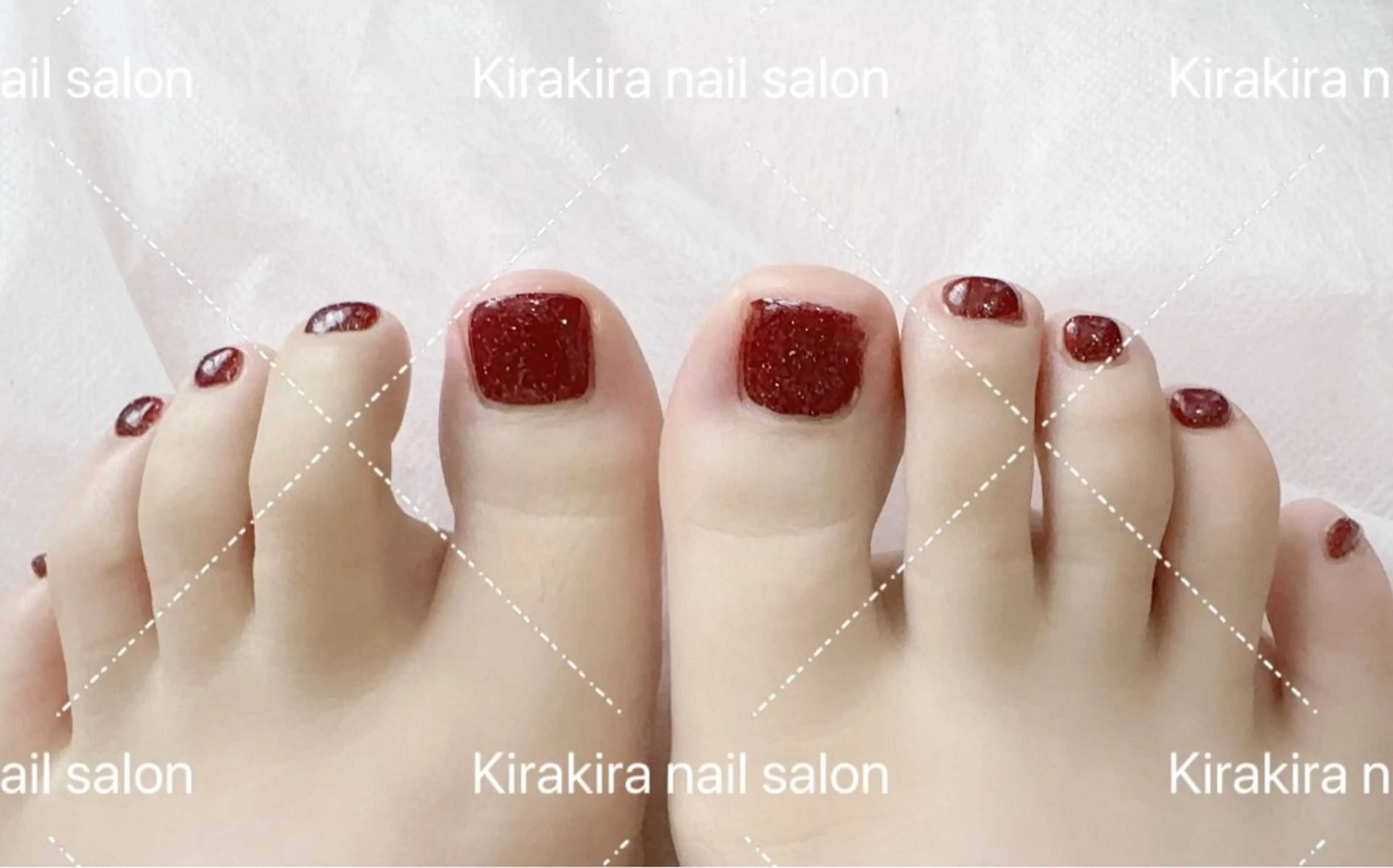 ネイル ブルー フラッシュネイル フットネイル グラデーション キラキラネイル Kirakira Nail salonのネイルデザイン