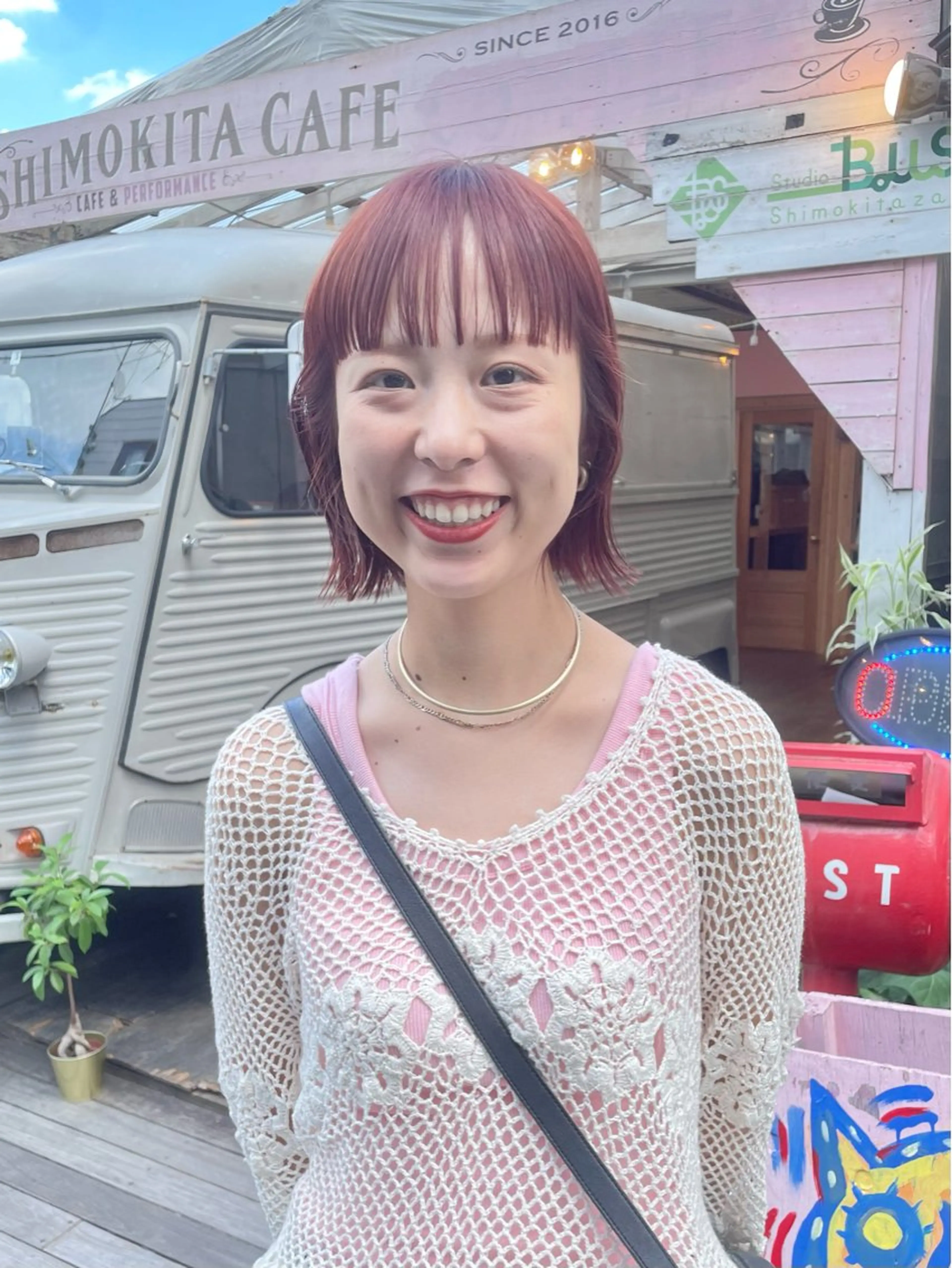 ショート カラー ボブ 外ハネヘア カット ヘアカラー トリートメント 🍊暖色×顔周り 🍊cocoroのヘアスタイル