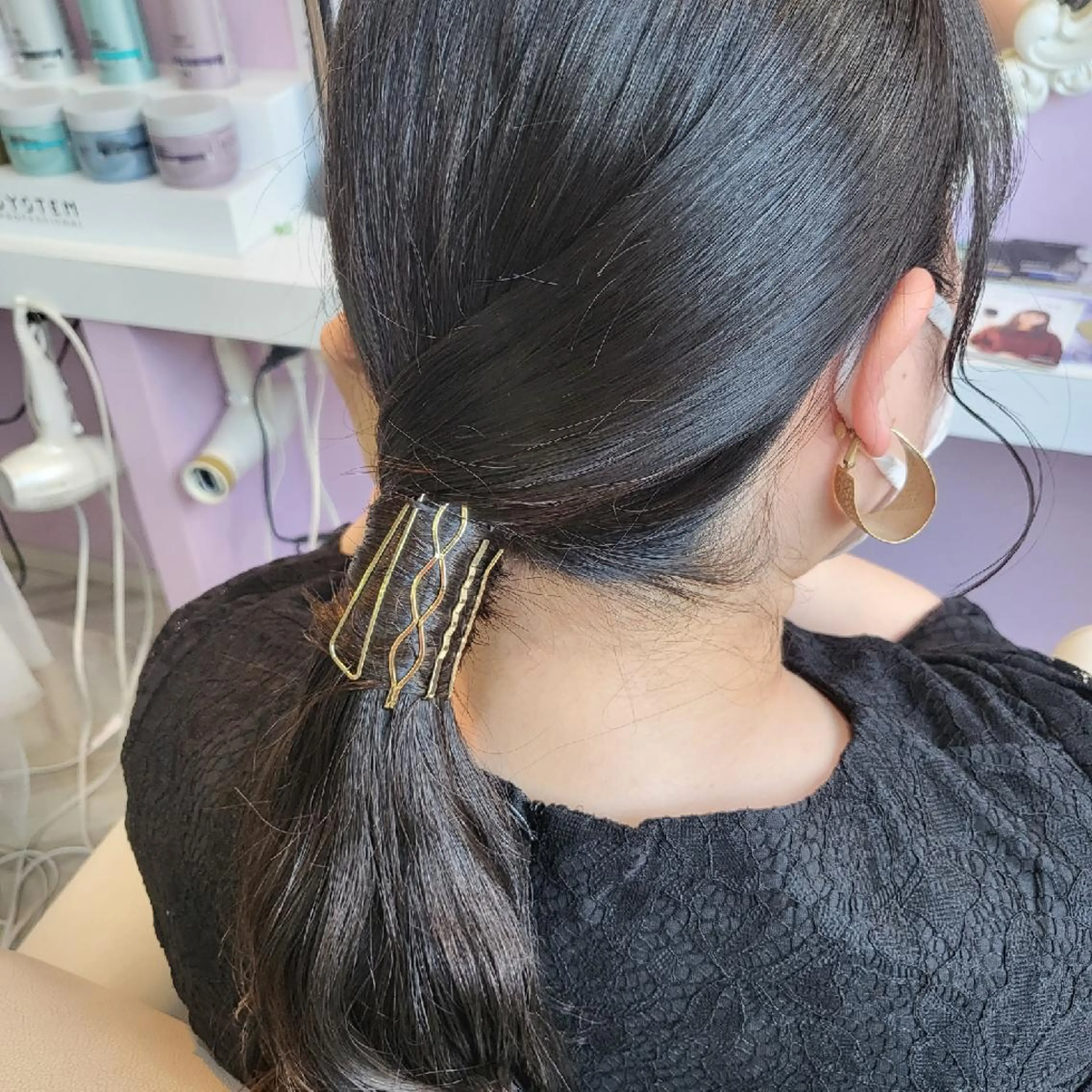 セミロング ヘアアレンジ ポニーテール ナカシマ  アユミのヘアスタイル