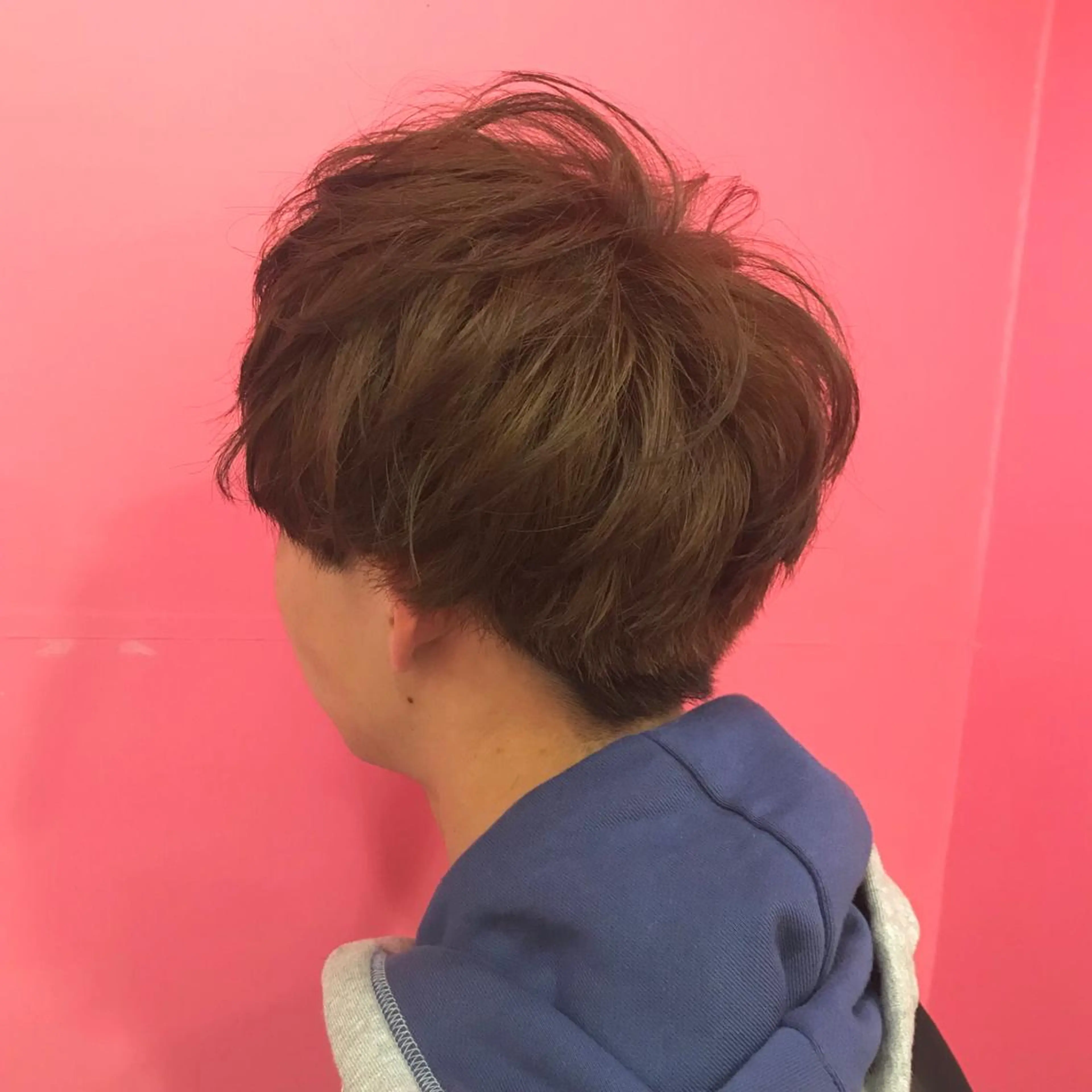 ショート カラー パーマ メンズ マッシュ ベージュカラー カット パーマ Vir by browのヘアスタイル