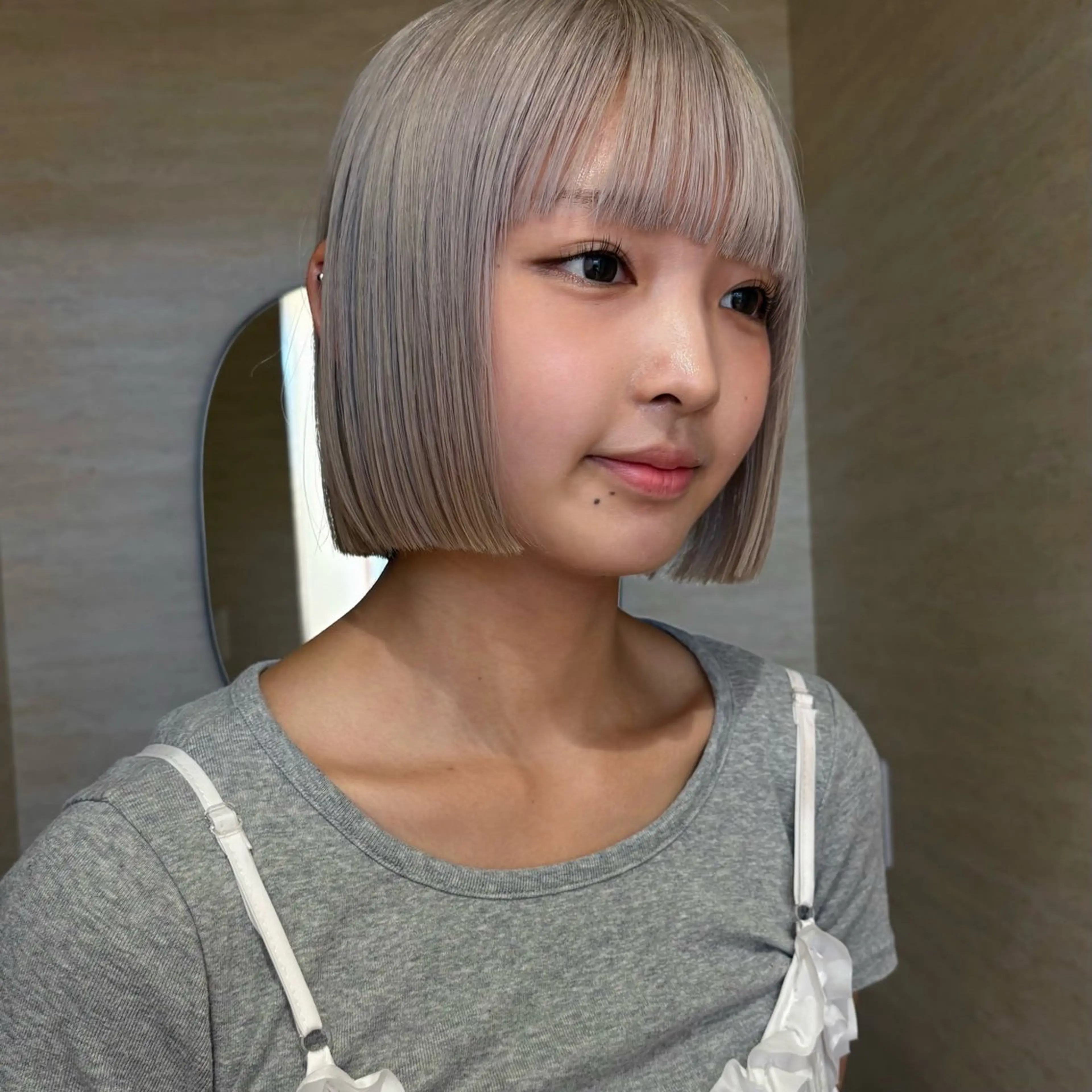 ショート カラー ハイトーンカラー ボブ カット ヘアカラー トリートメント ブリーチ/韓国 💫ひなた💫のヘアスタイル