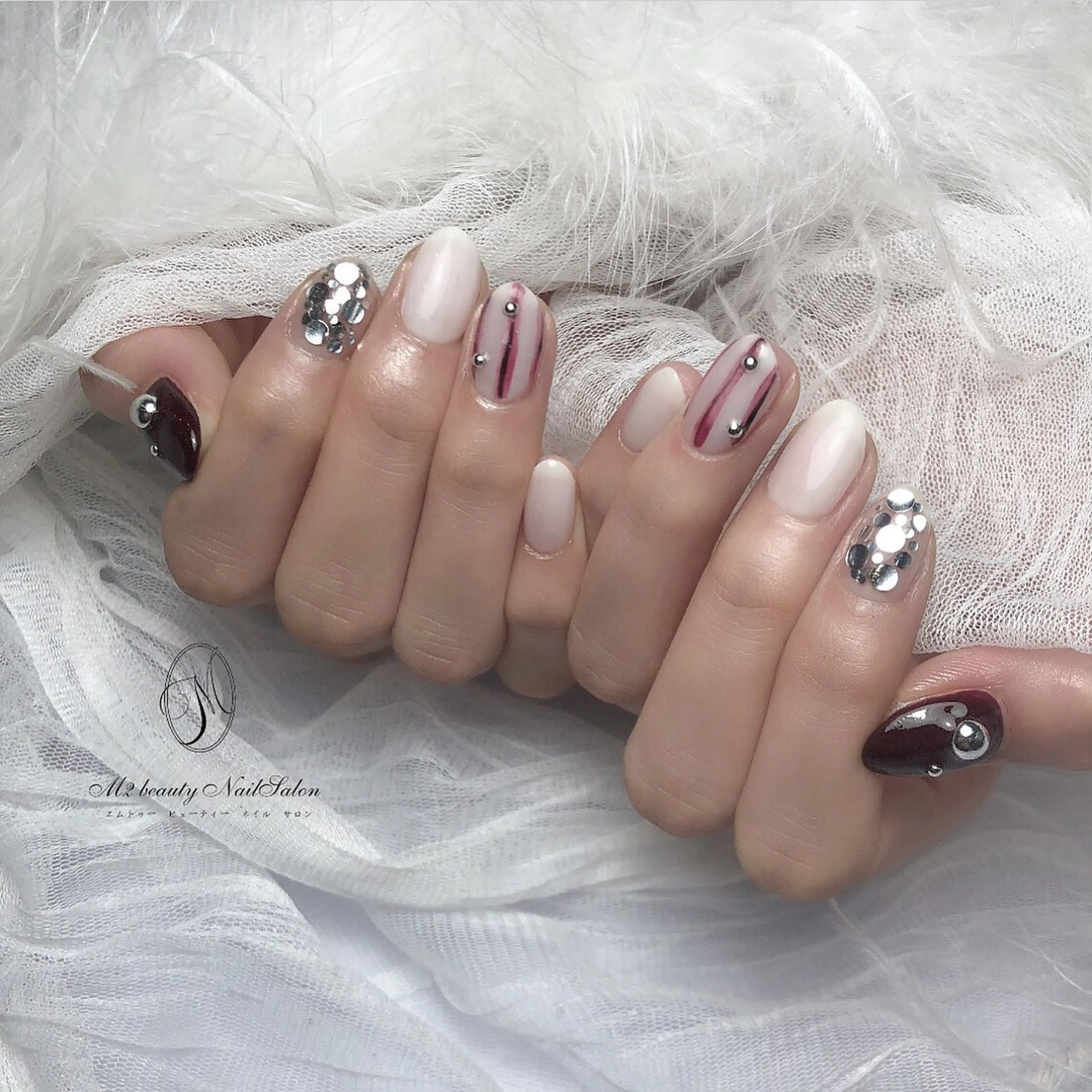 ネイル アートネイル 長さ出し ジェルネイル パラジェル スカルプネイル ハンドネイル M2 beauty Nankaのネイルデザイン