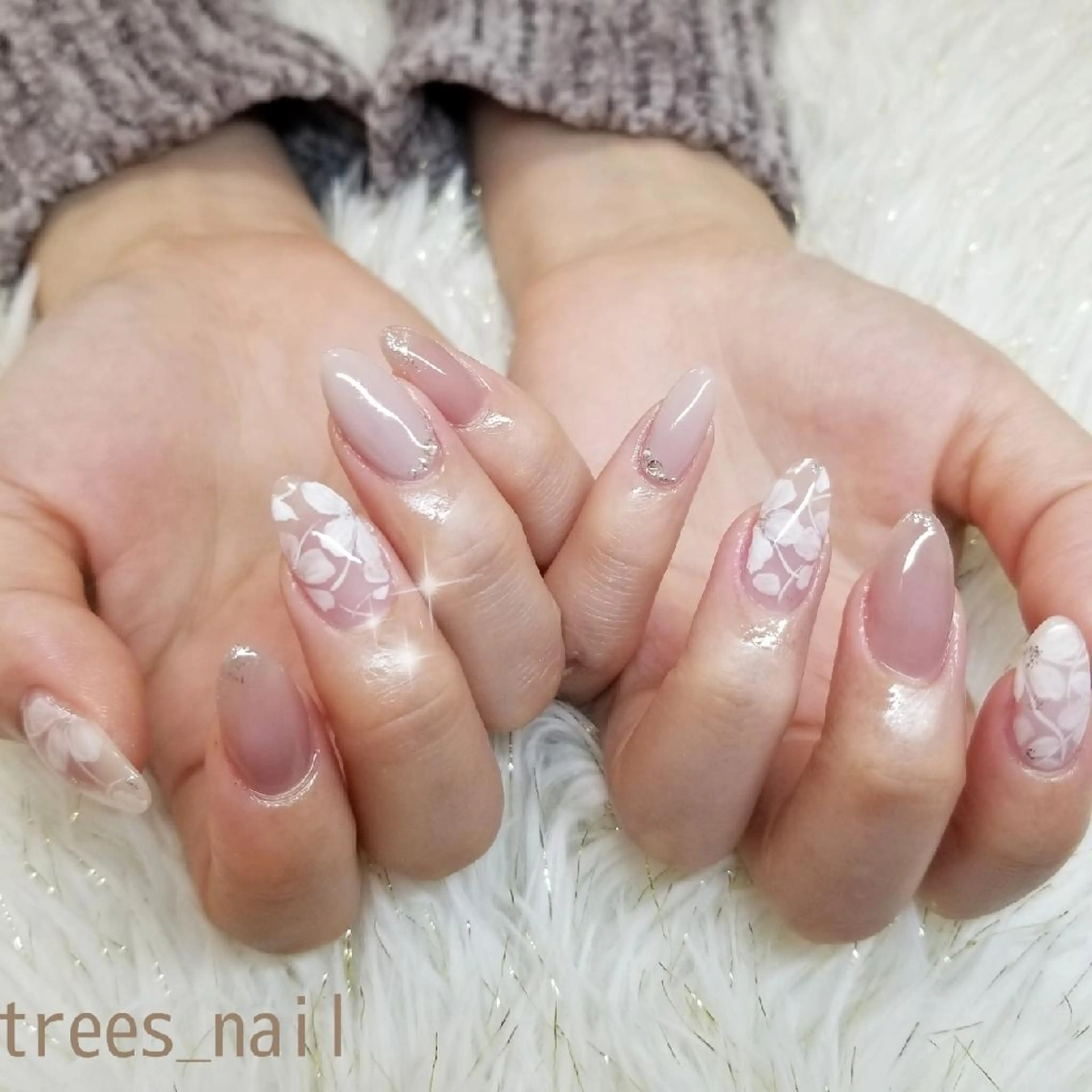 ネイル アートネイル フラワーネイル 春ネイル trees_ nailのネイルデザイン