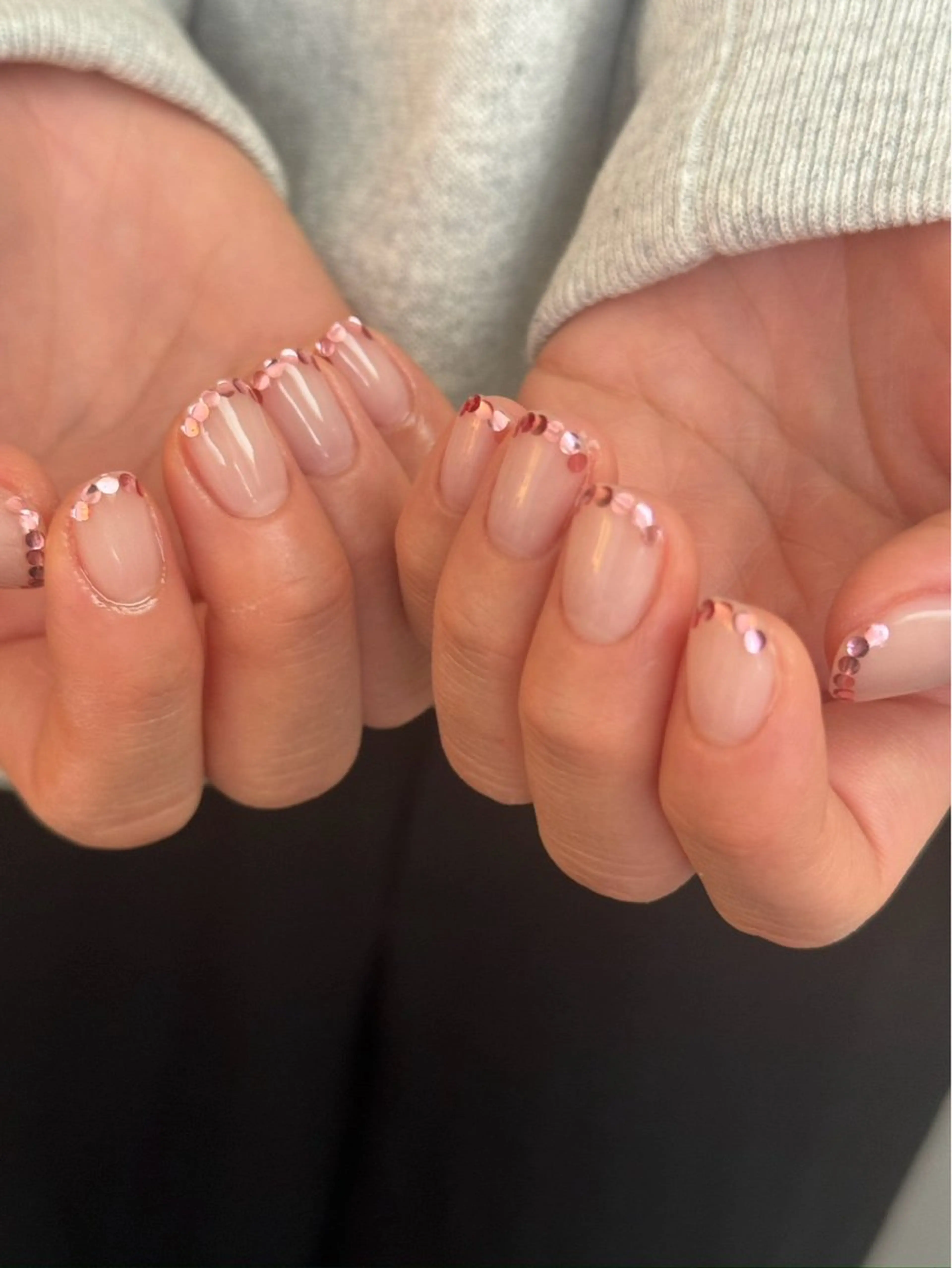 ネイル ホログラムネイル ニュアンスネイル ピンク ハンドネイル lacier nailのネイルデザイン