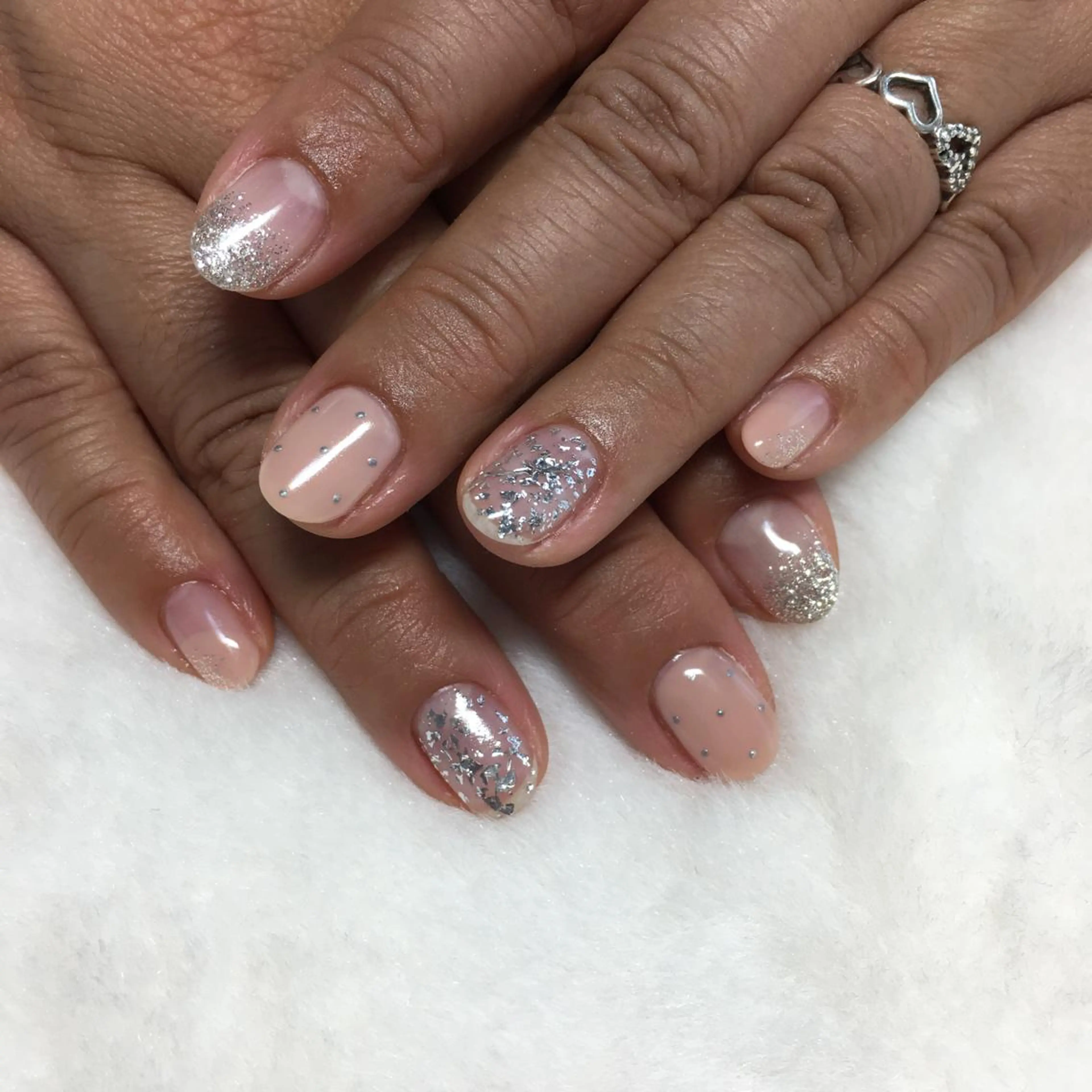 ネイル フレンチネイル ラメ(グリッター) ラメグラデーション ワンカラーネイル ハンドネイル kipinail 川﨑えりかのネイルデザイン