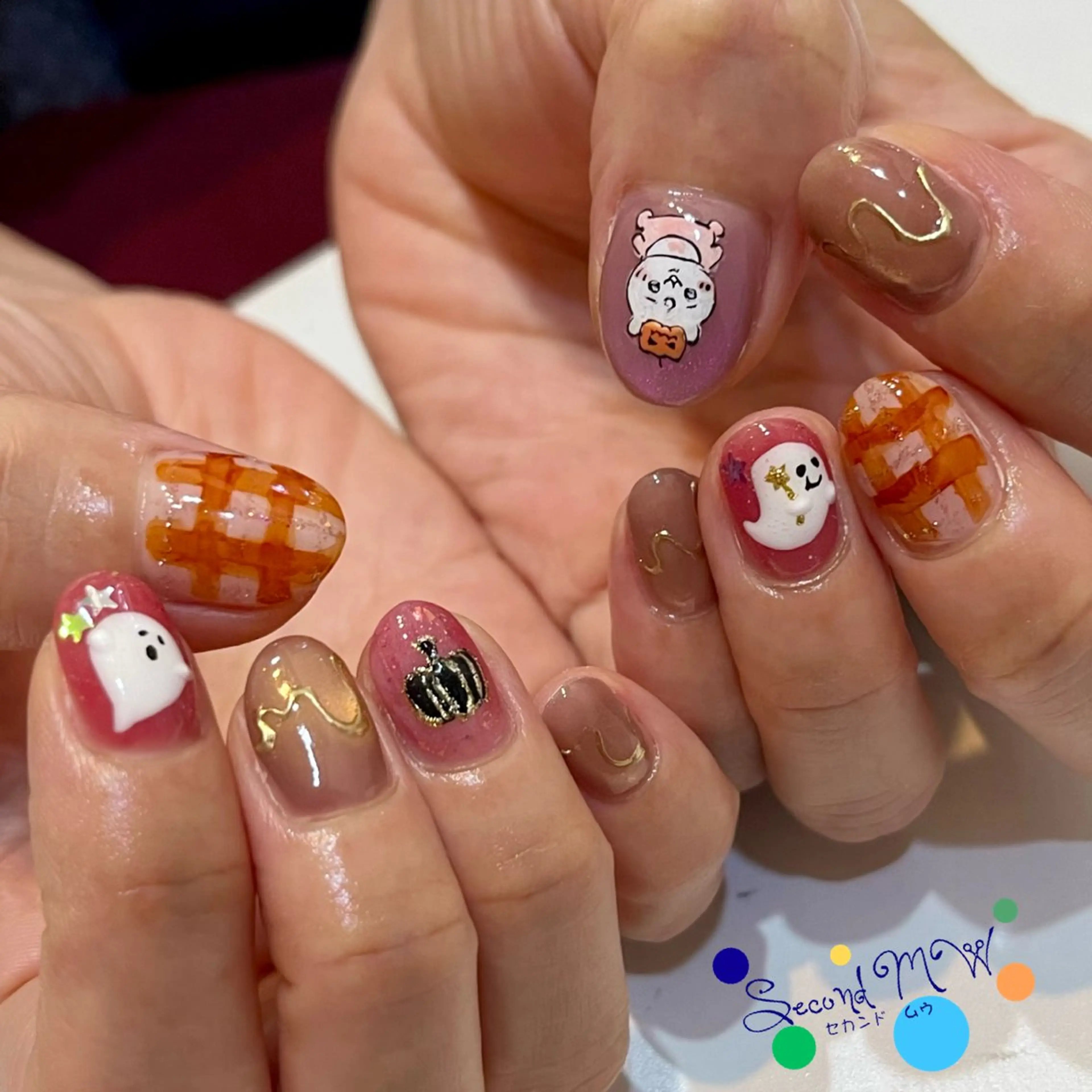 ネイル アートネイル ハロウィン ハンドネイル SecondMW _nail 　川連のネイルデザイン