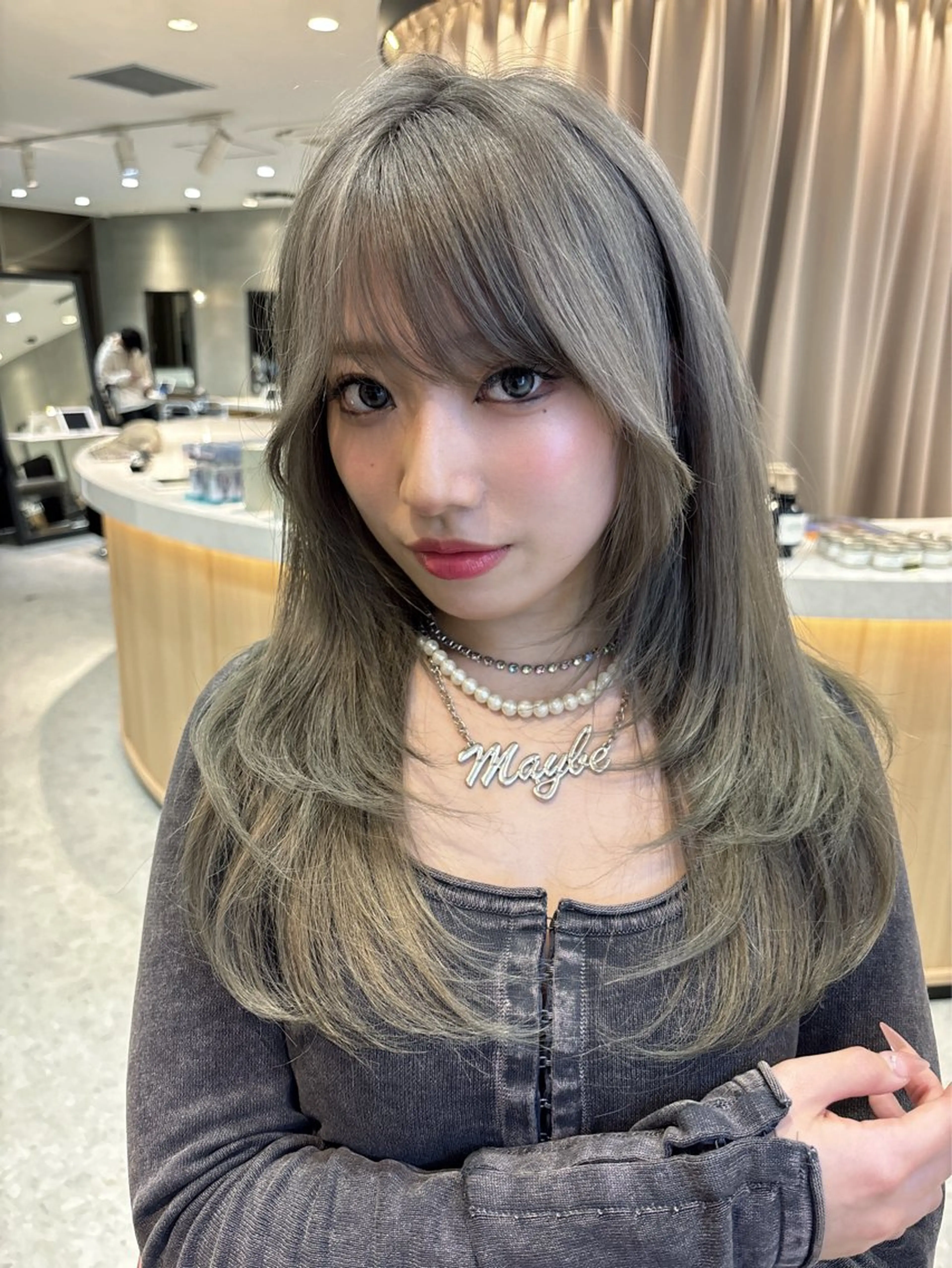セミロング カラー ダブルカラー トリートメント ヘアカラー トリートメント 🌟透明感カラー× 小顔カット いっせいのヘアスタイル