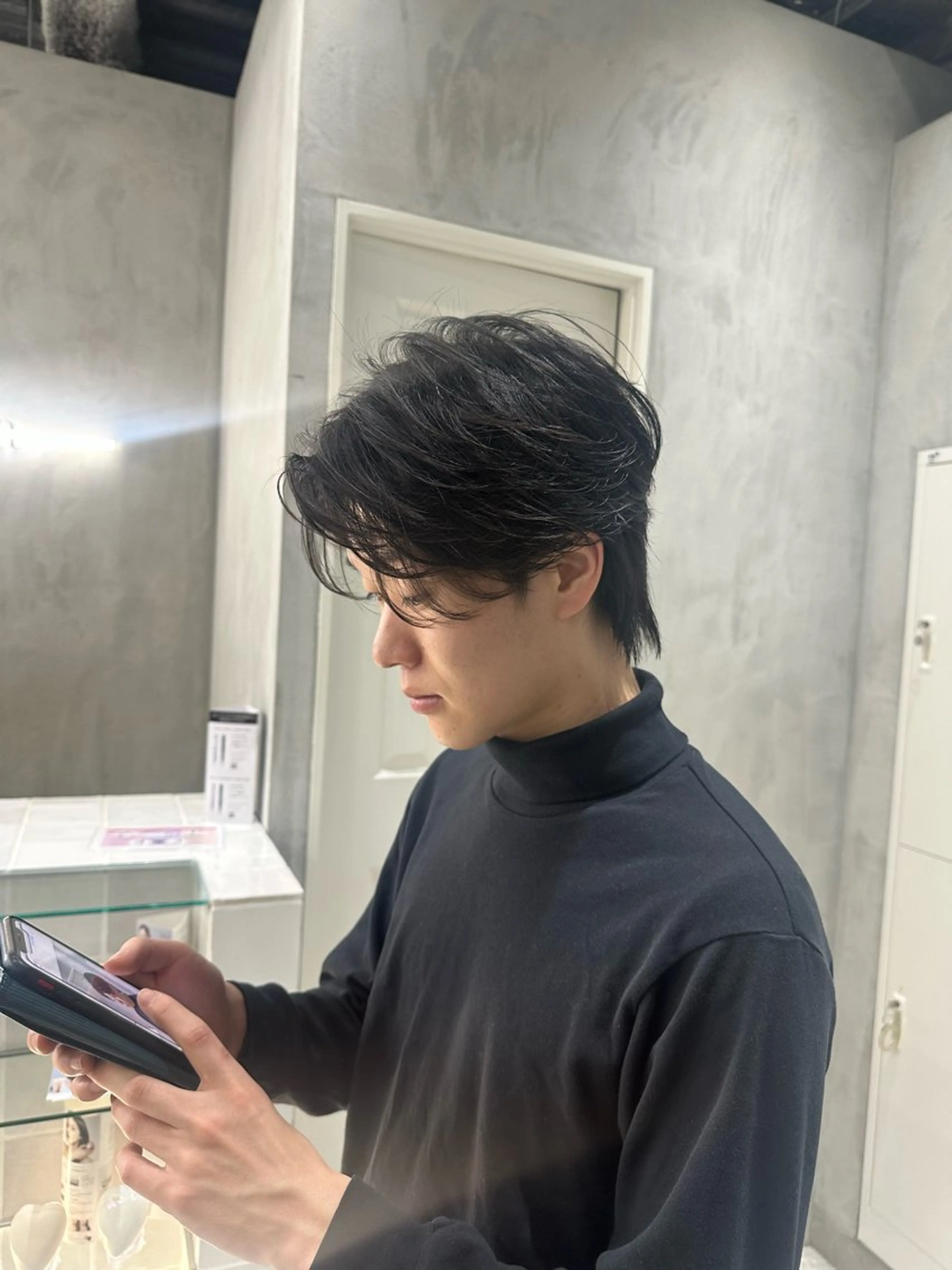 ミディアム パーマ メンズ カット パーマ トリートメント 艶髪/縮毛矯正 特化　ヒトシのヘアスタイル