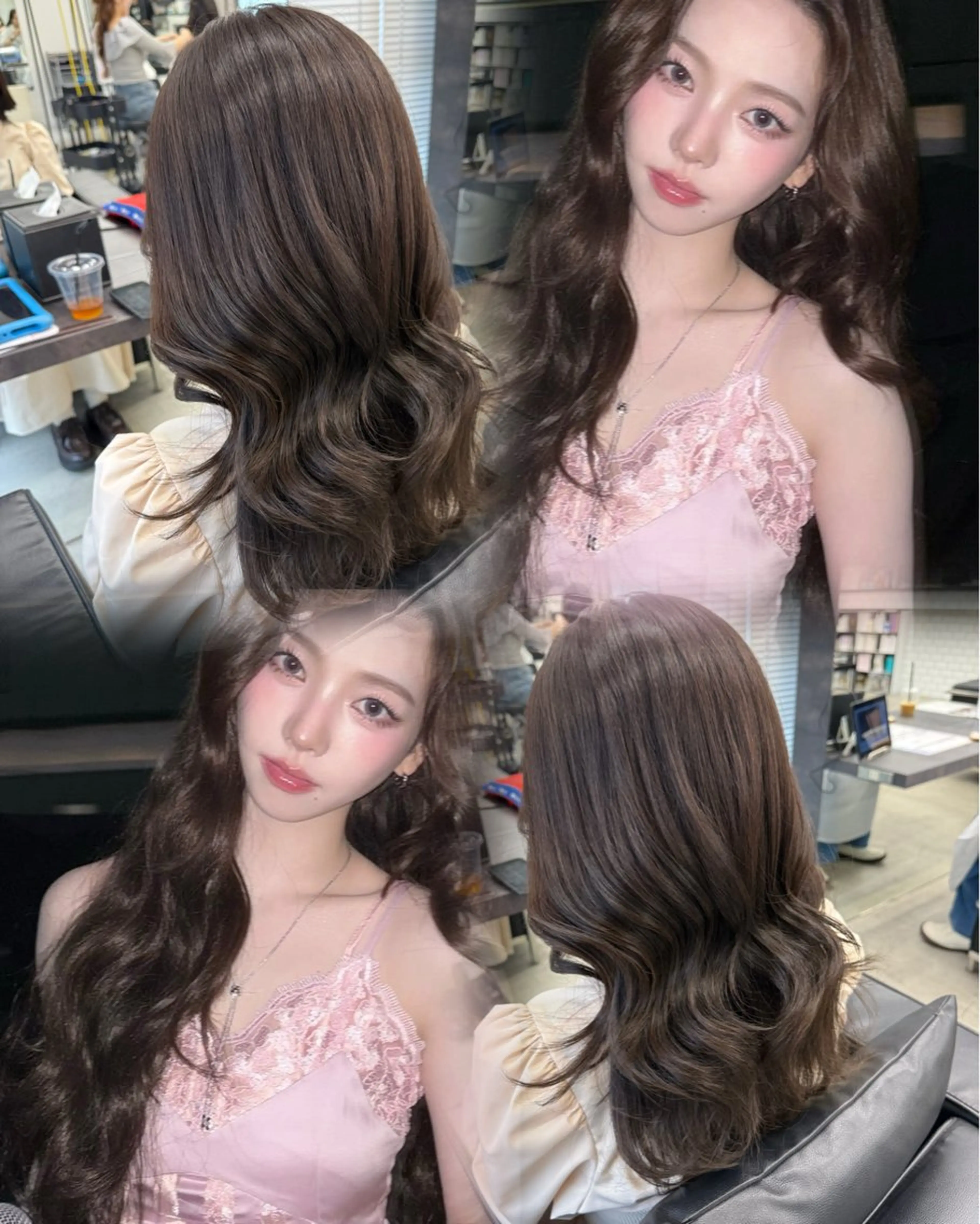 ロング カット ヘアカラー トリートメント 韓国🫧髪質改善🫧 縮毛矯正🫧陽菜🫧のヘアスタイル