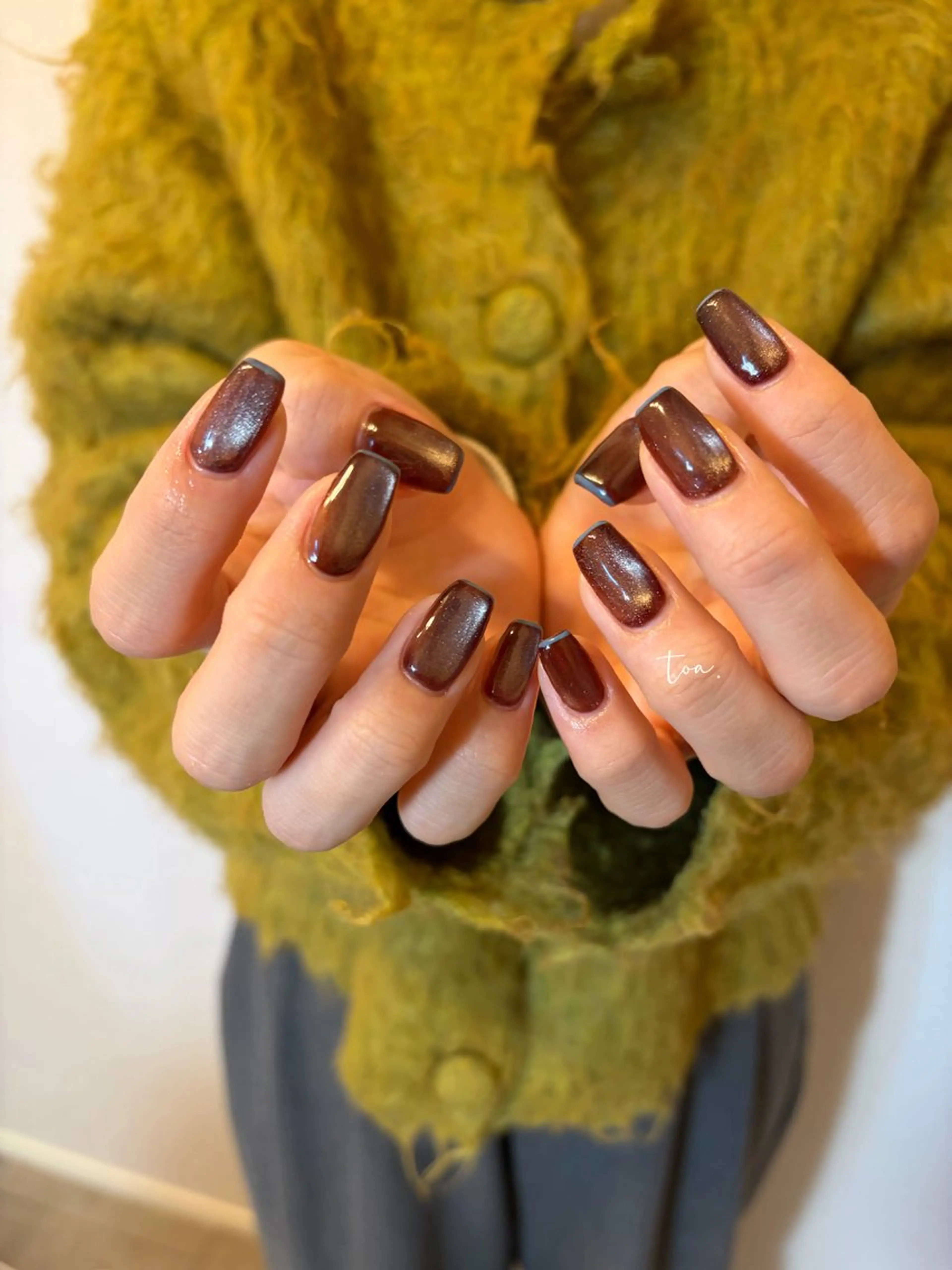 ネイル ブラウン マグネットネイル ハンドネイル toa. Natsumiのネイルデザイン