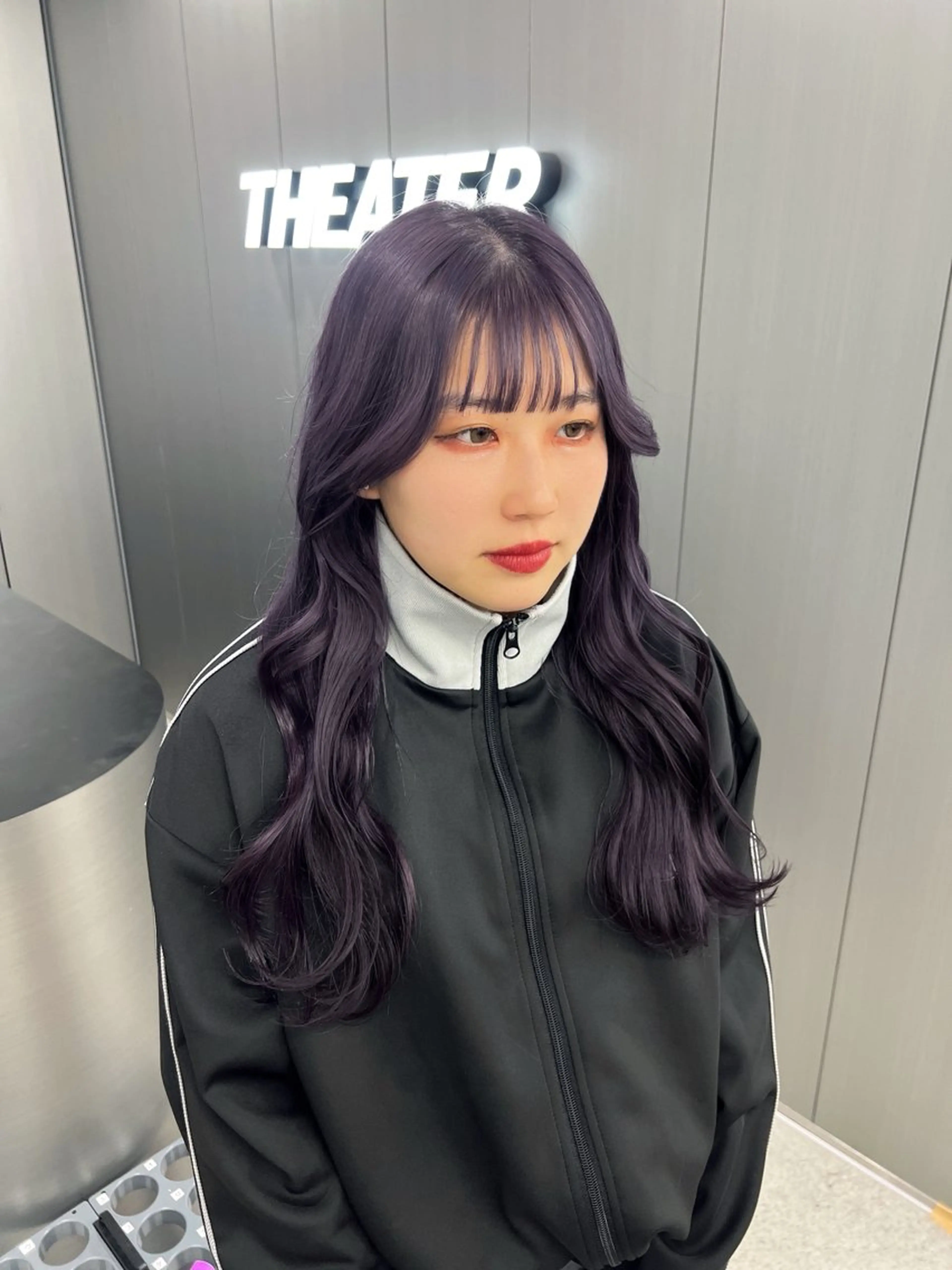 ロング カラー 暗髪🩶ラベンダー/ ブルー/ユウナ🤍のヘアスタイル