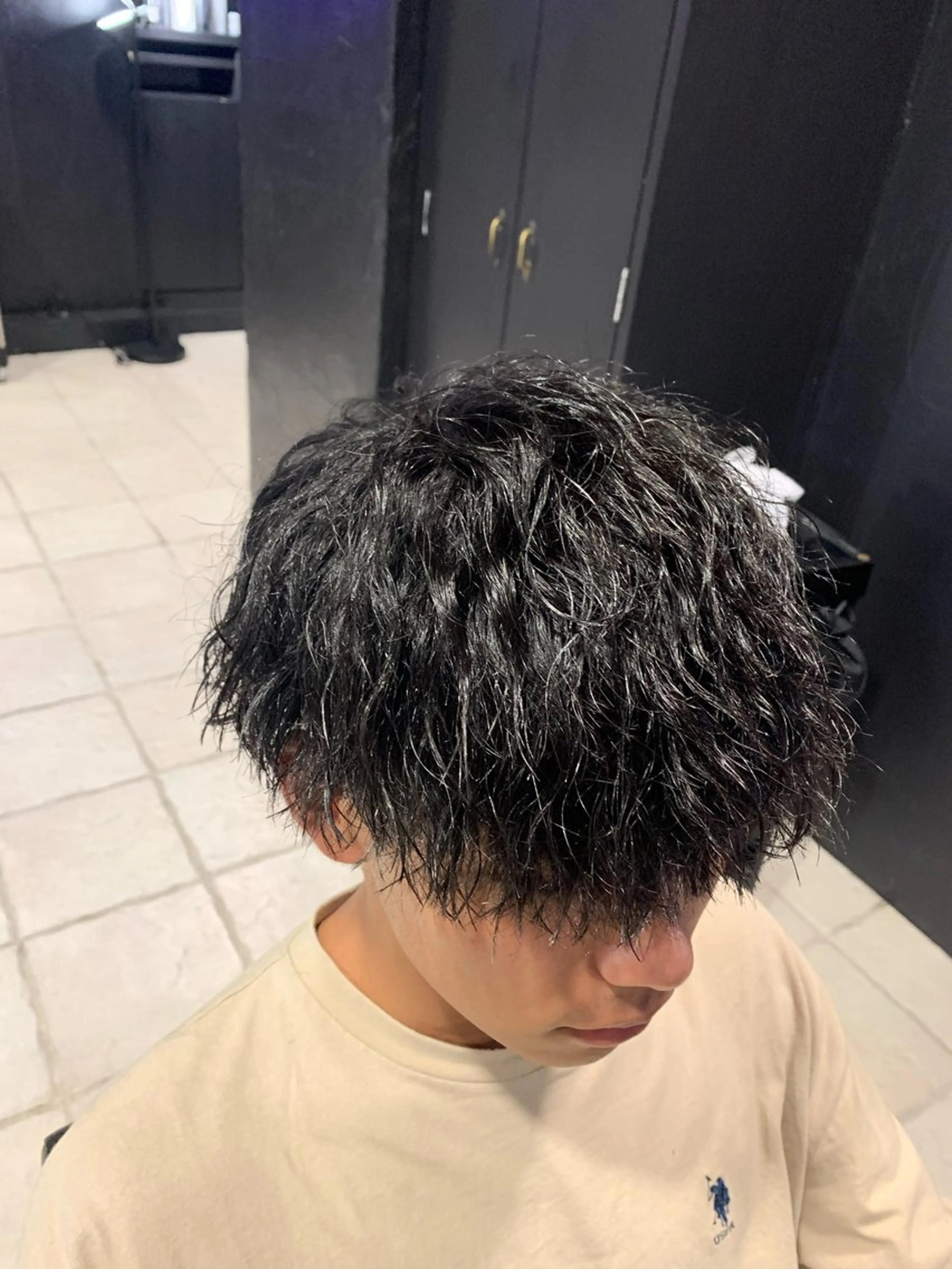 ショート メンズ マッシュ メンズパーマ/難波/ 心斎橋　室園亮佑のヘアスタイル