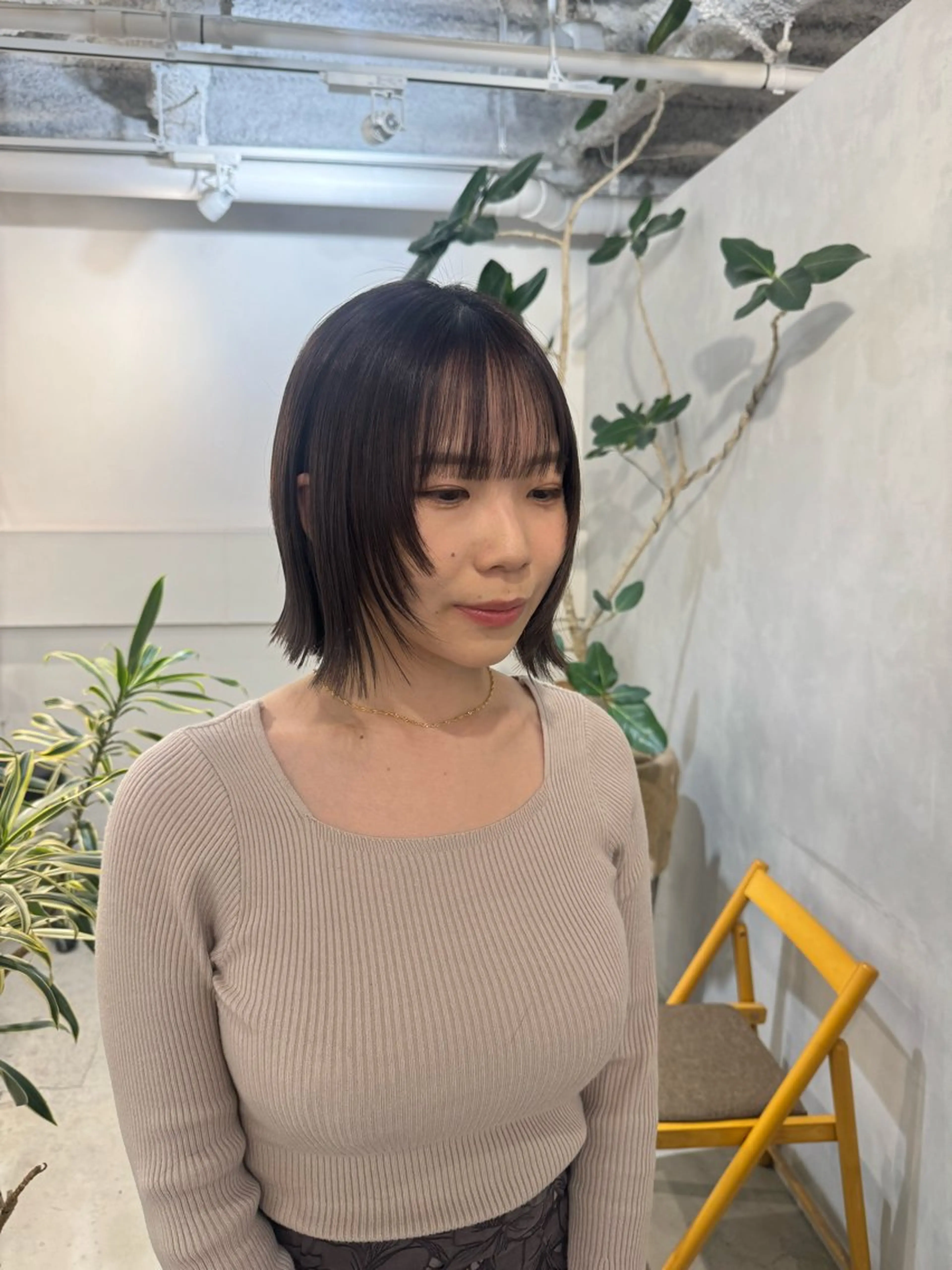 セミロング カット ヘアカラー トリートメント 顔周りcut・ご相談 =新宿しずく🇰🇷のヘアスタイル