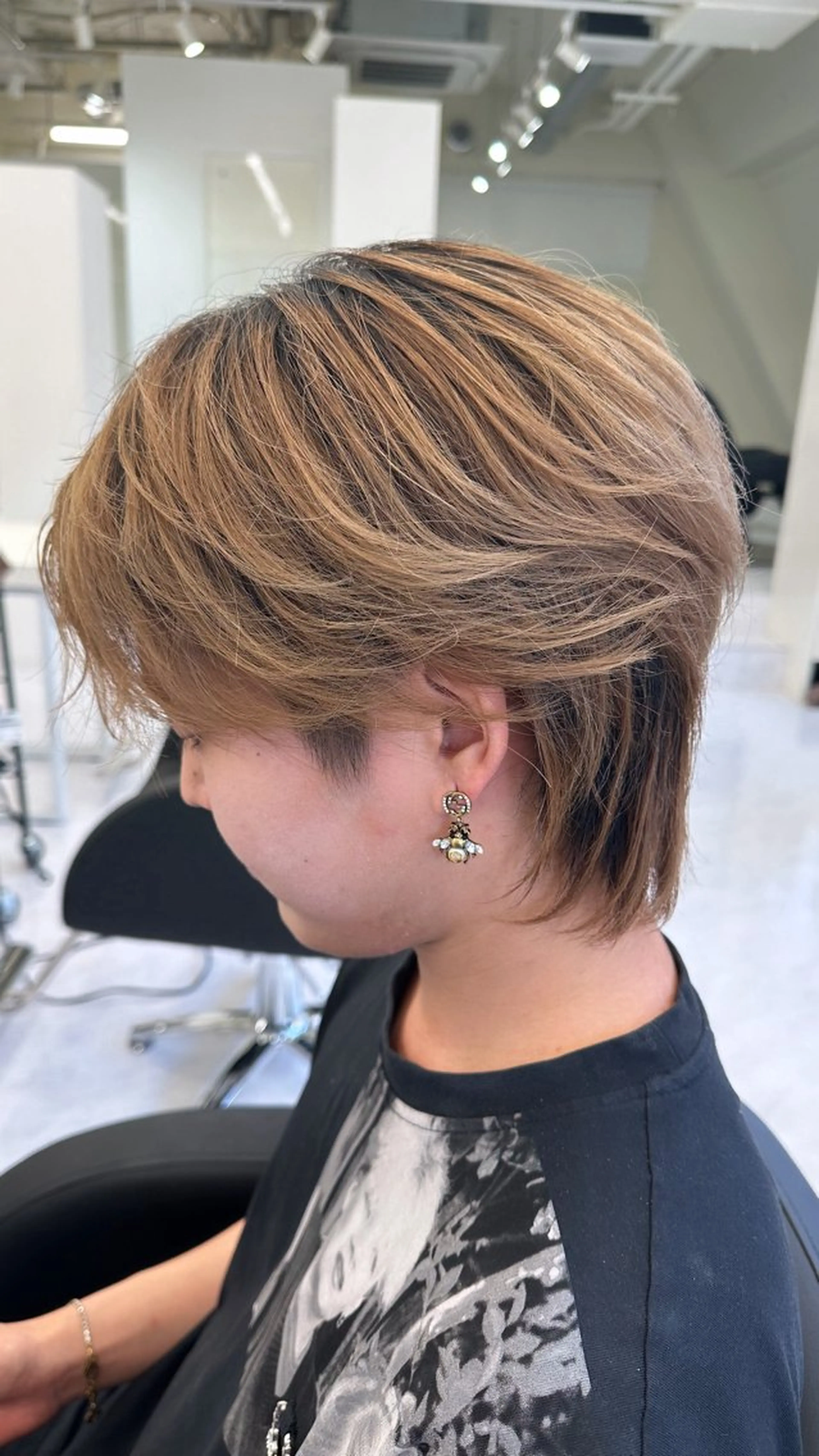 パーマ メンズ センターパート 岡部 琉斗のヘアスタイル