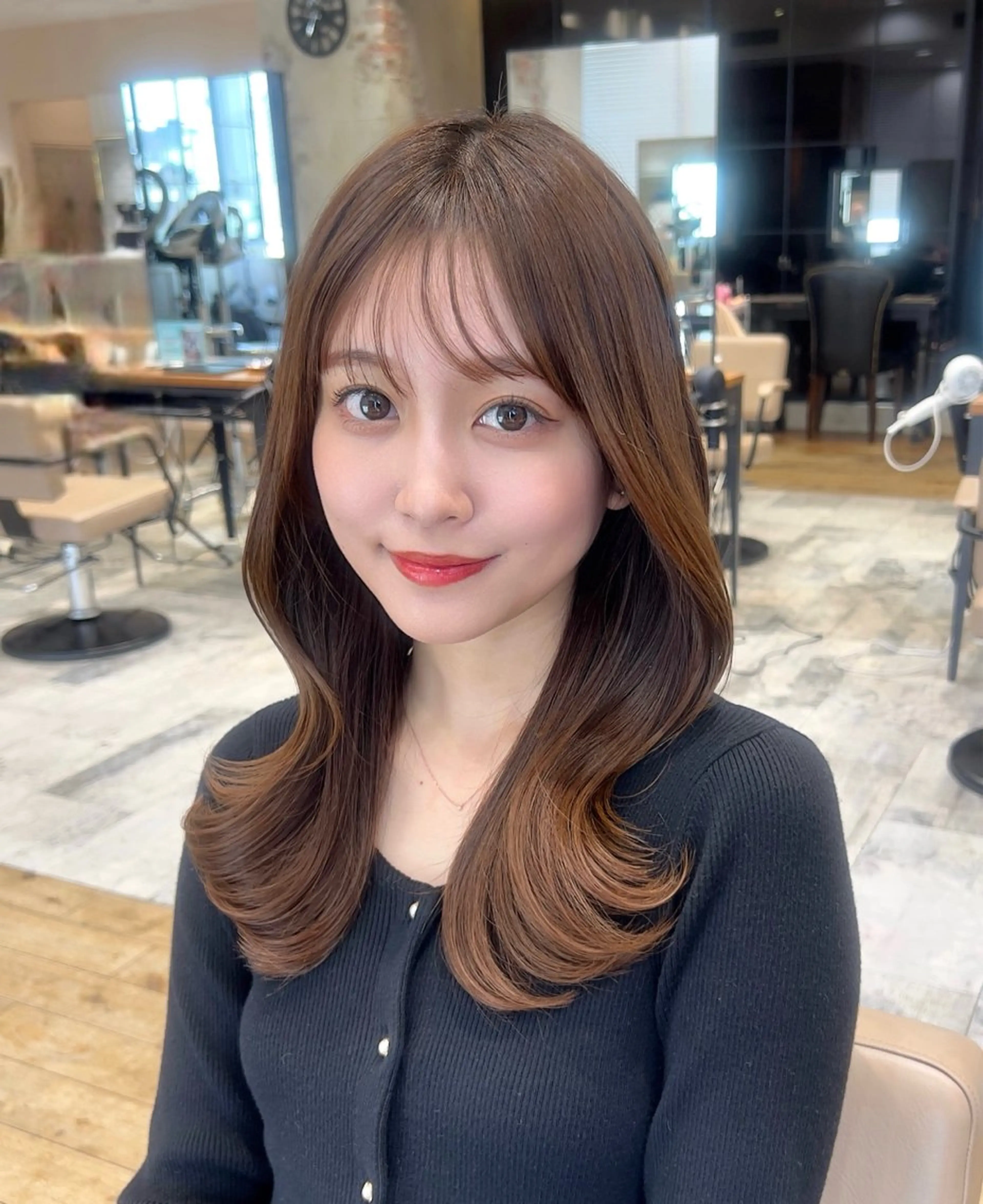 セミロング くびれヘア レイヤーカット 🧡くびれヘア/前髪 顔周り🧡久原結衣のヘアスタイル