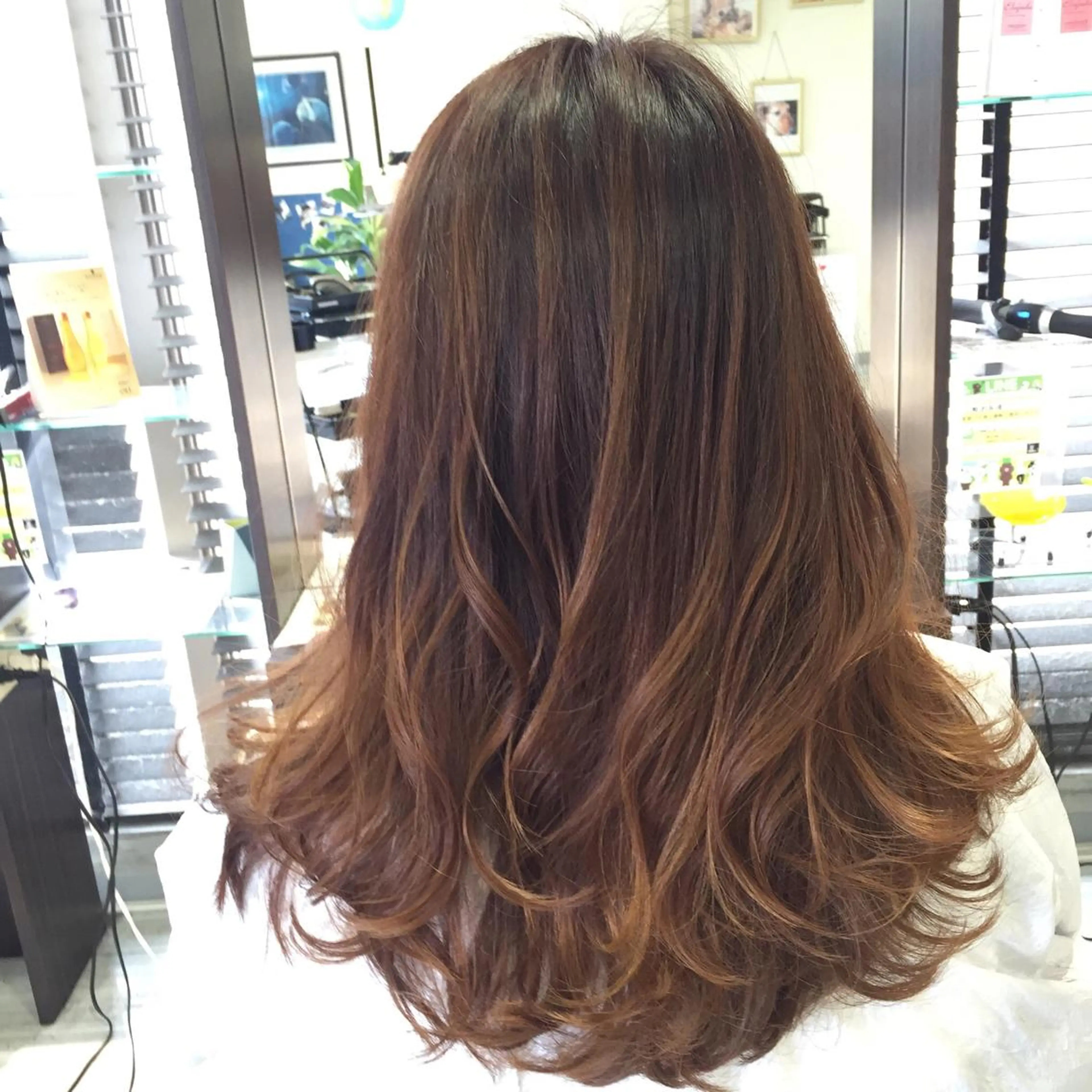 ロング カラー 【南草津】髪質改善 ヘナカラー&縮毛矯正のヘアスタイル