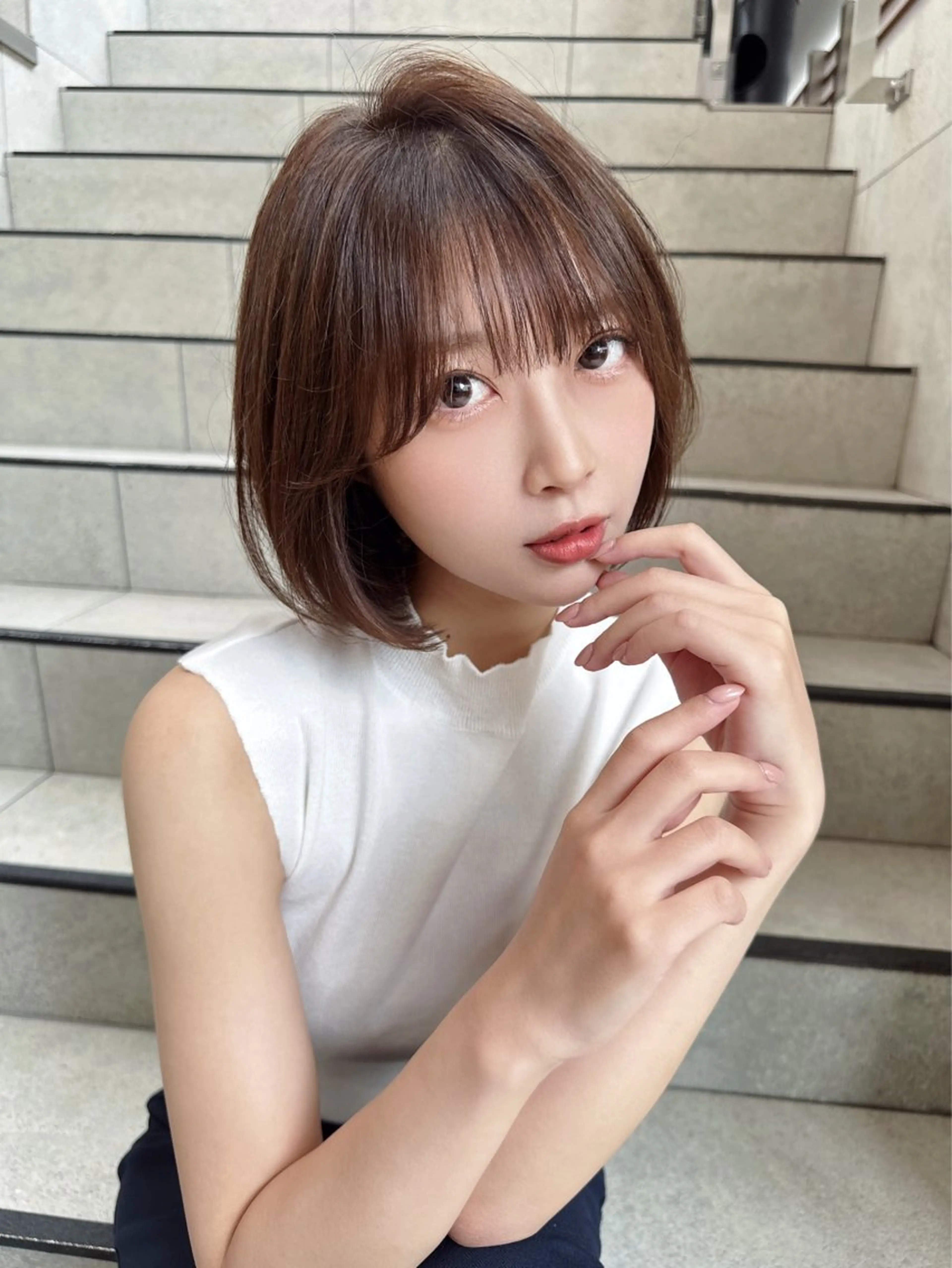 ショート カラー カット ヘアカラー トリートメント 縮毛矯正✨🫧 レイヤー川村利幸のヘアスタイル