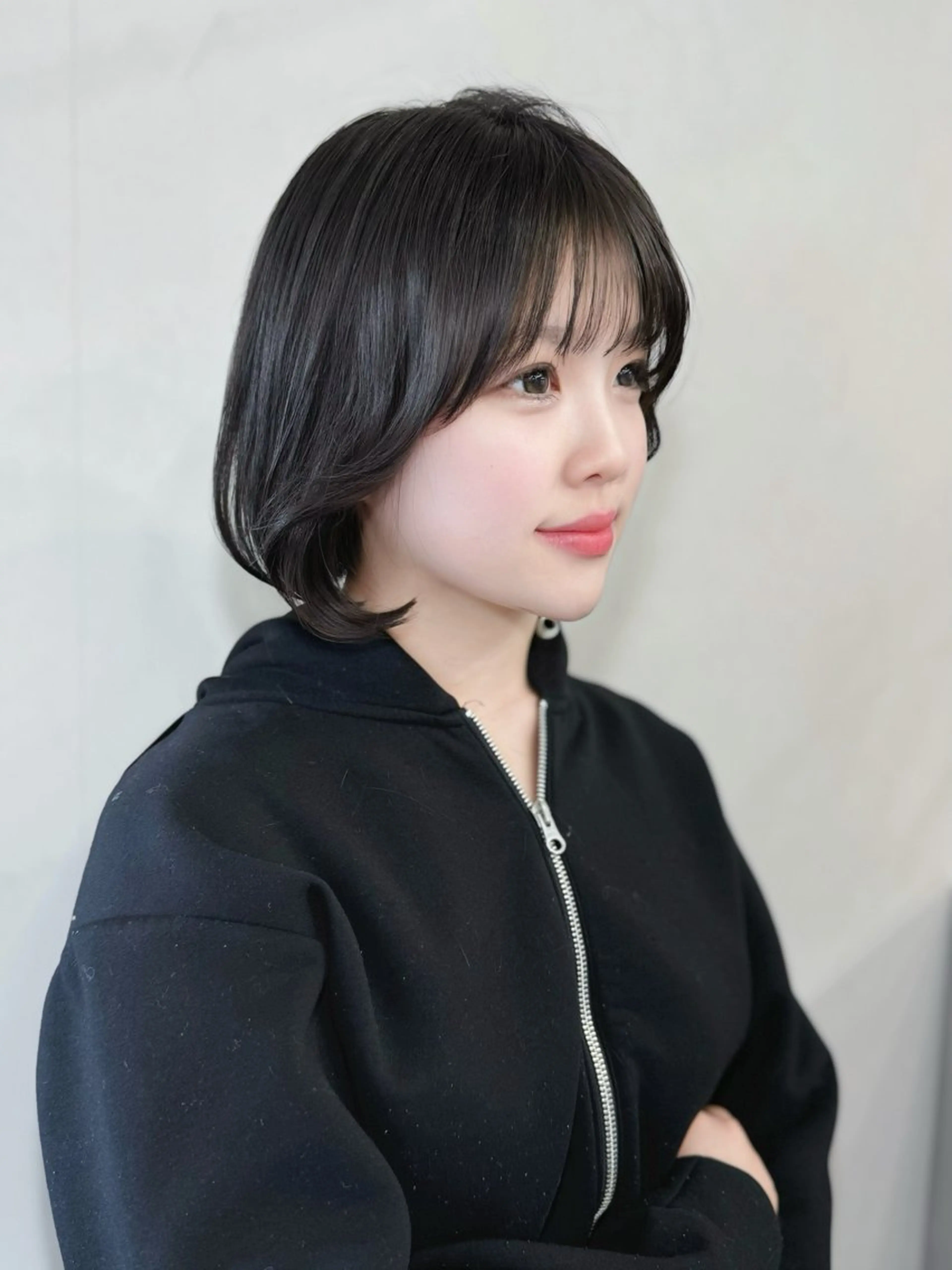 ショート ボブ タンバルモリ 韓国風ヘア レイヤーカット サイドバング カットモデル募集中✨ suzunaのヘアスタイル