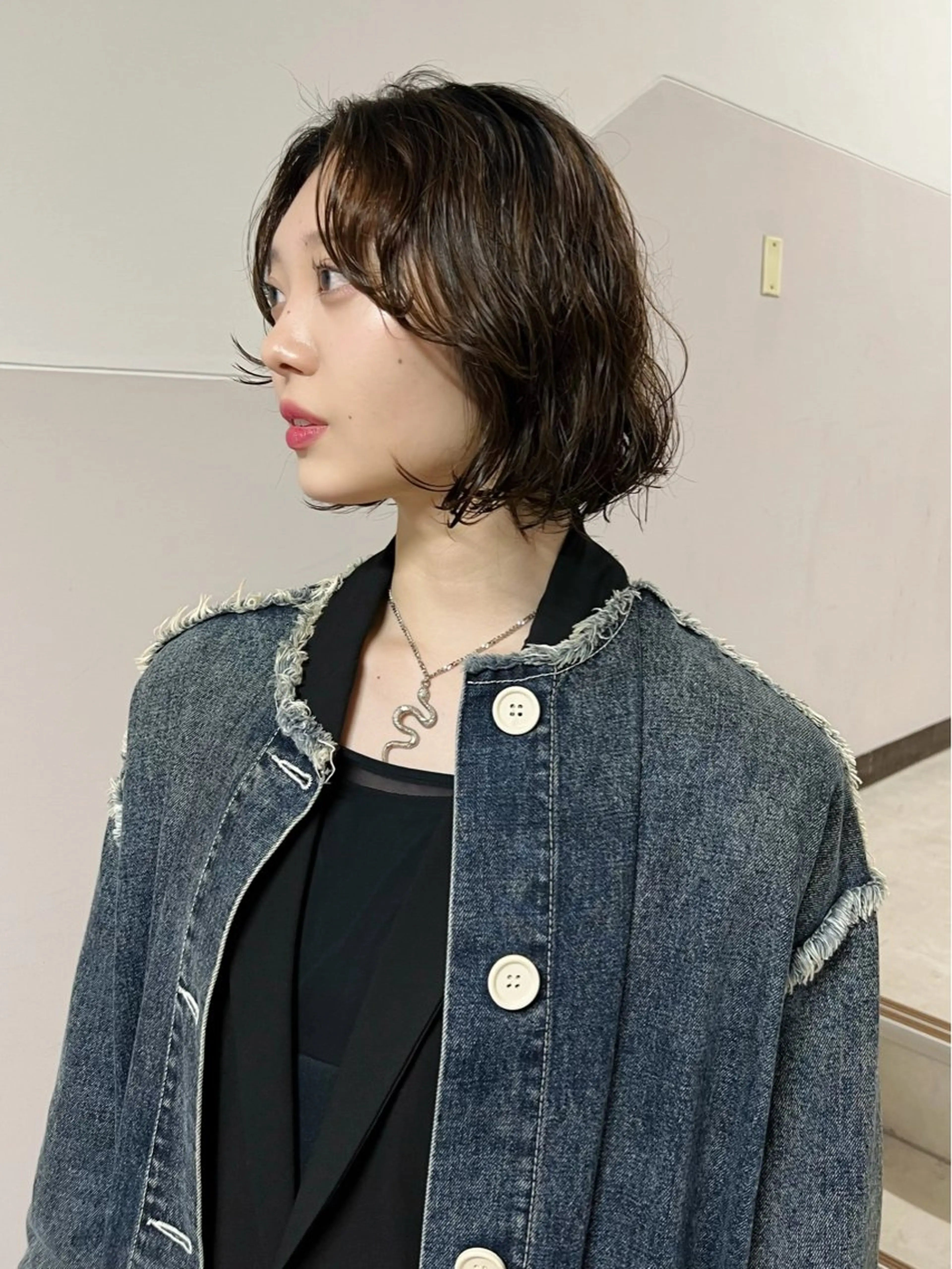 ショート カラー パーマ カット パーマ 樫原裕二/レイヤー カット/透明感カラーのヘアスタイル