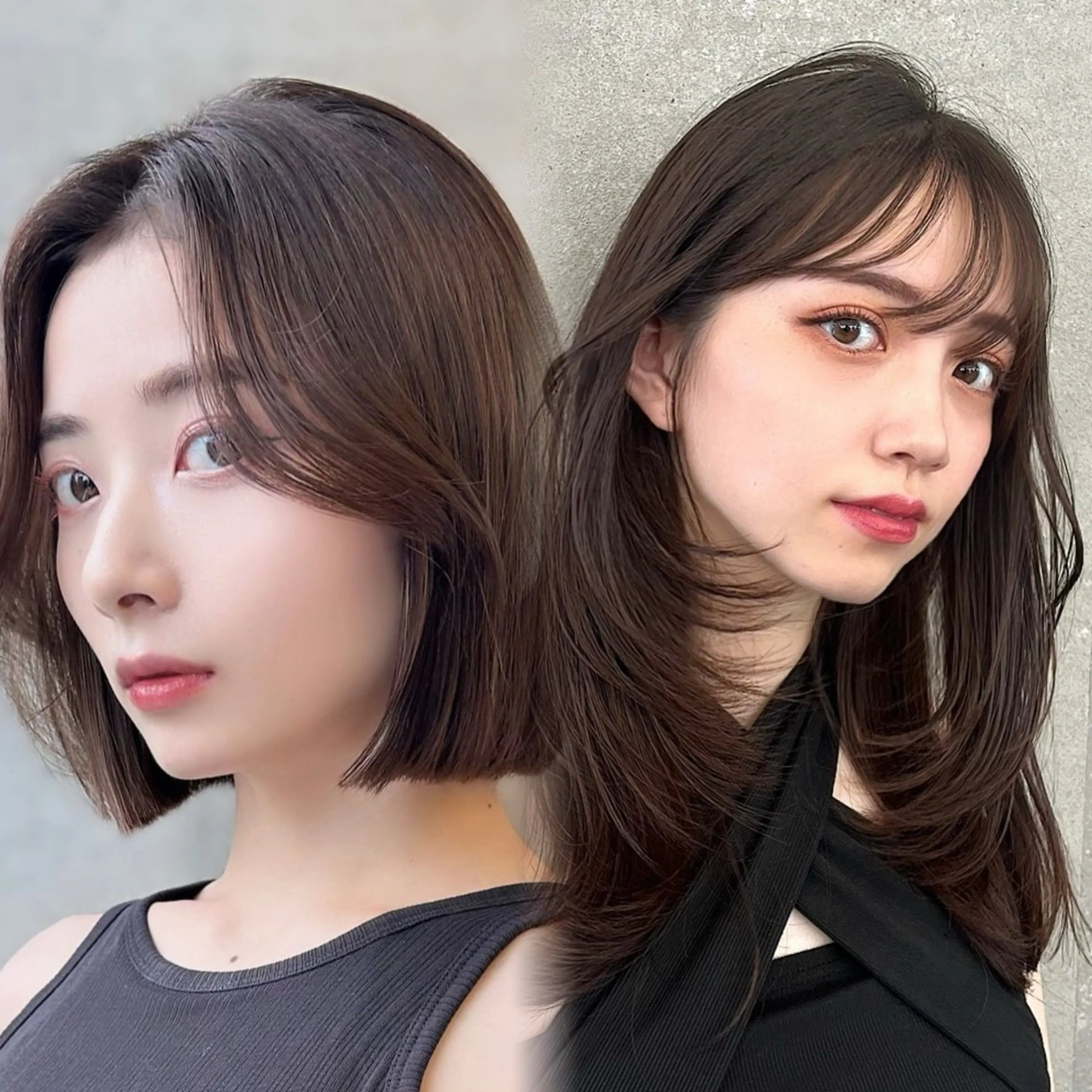 セミロング カラー 山崎/ボブ縮毛矯正 レイヤー髪質改善のヘアスタイル