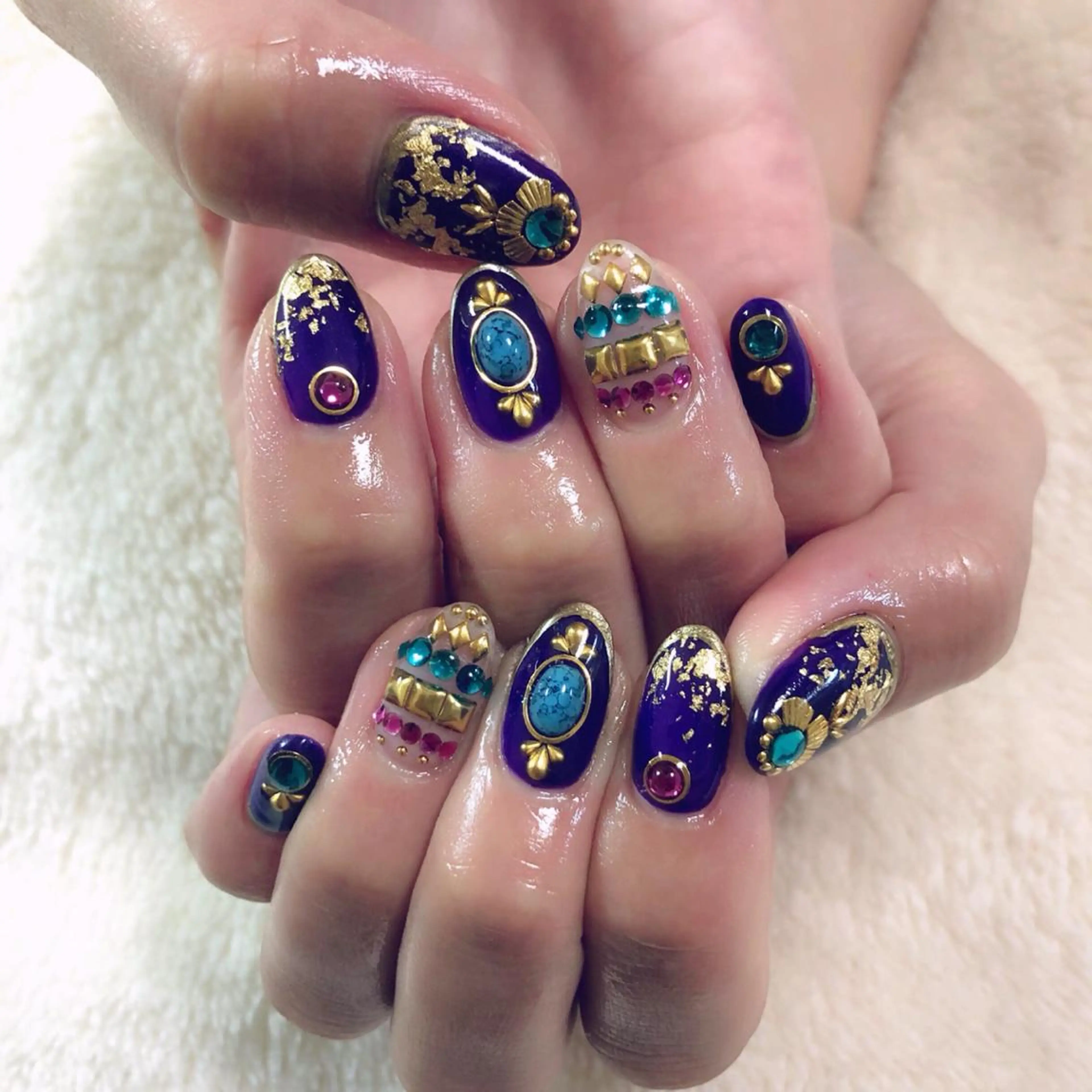 ネイル パープル ハンドネイル MAYME TAMAKIのネイルデザイン