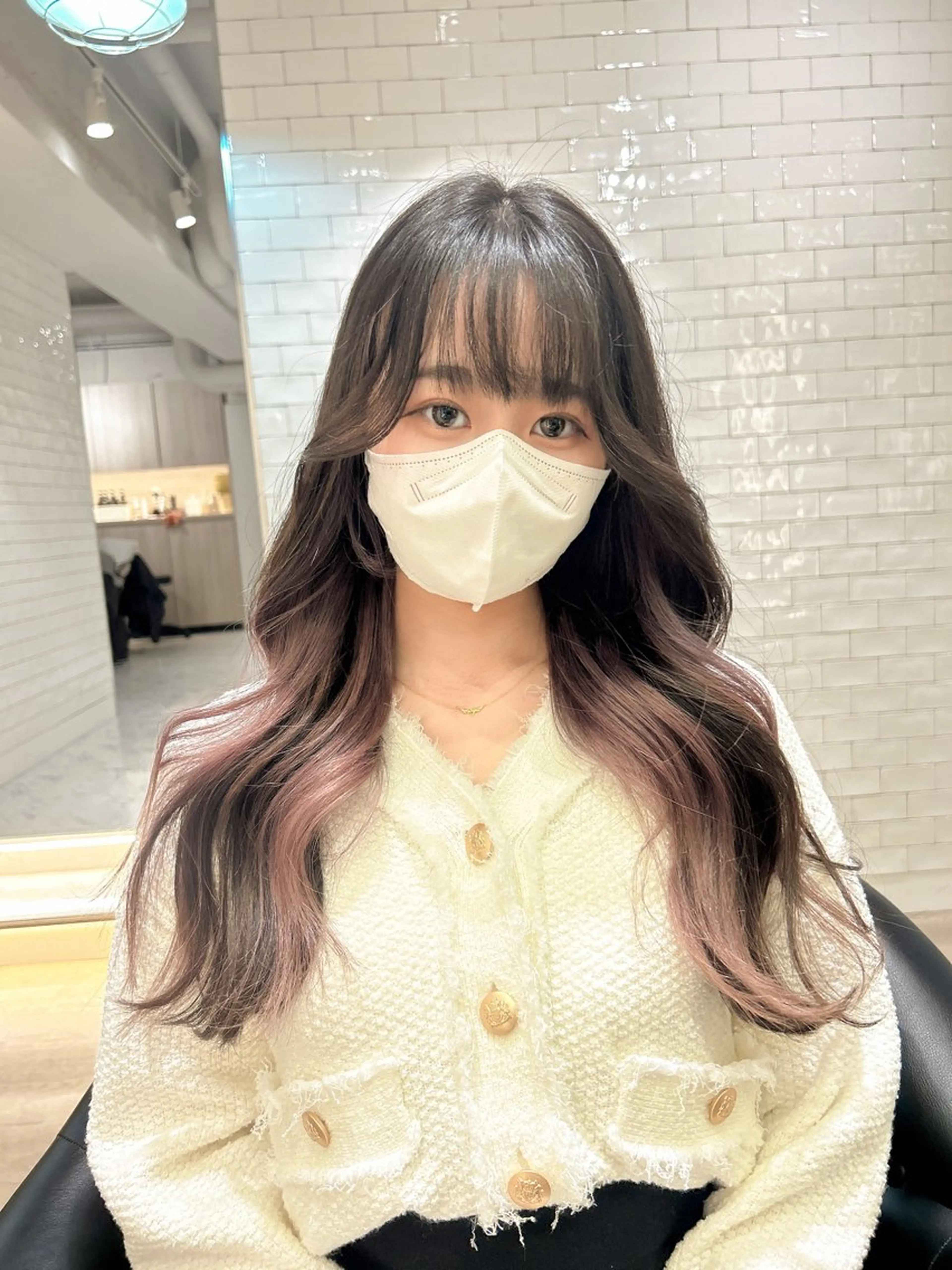 ロング カラー カット ヘアカラー パーマ 縮毛矯正 トリートメント &chaLme   心斎橋所属・emi/髪質改善/ 韓国風/艶カラーのヘアスタイル