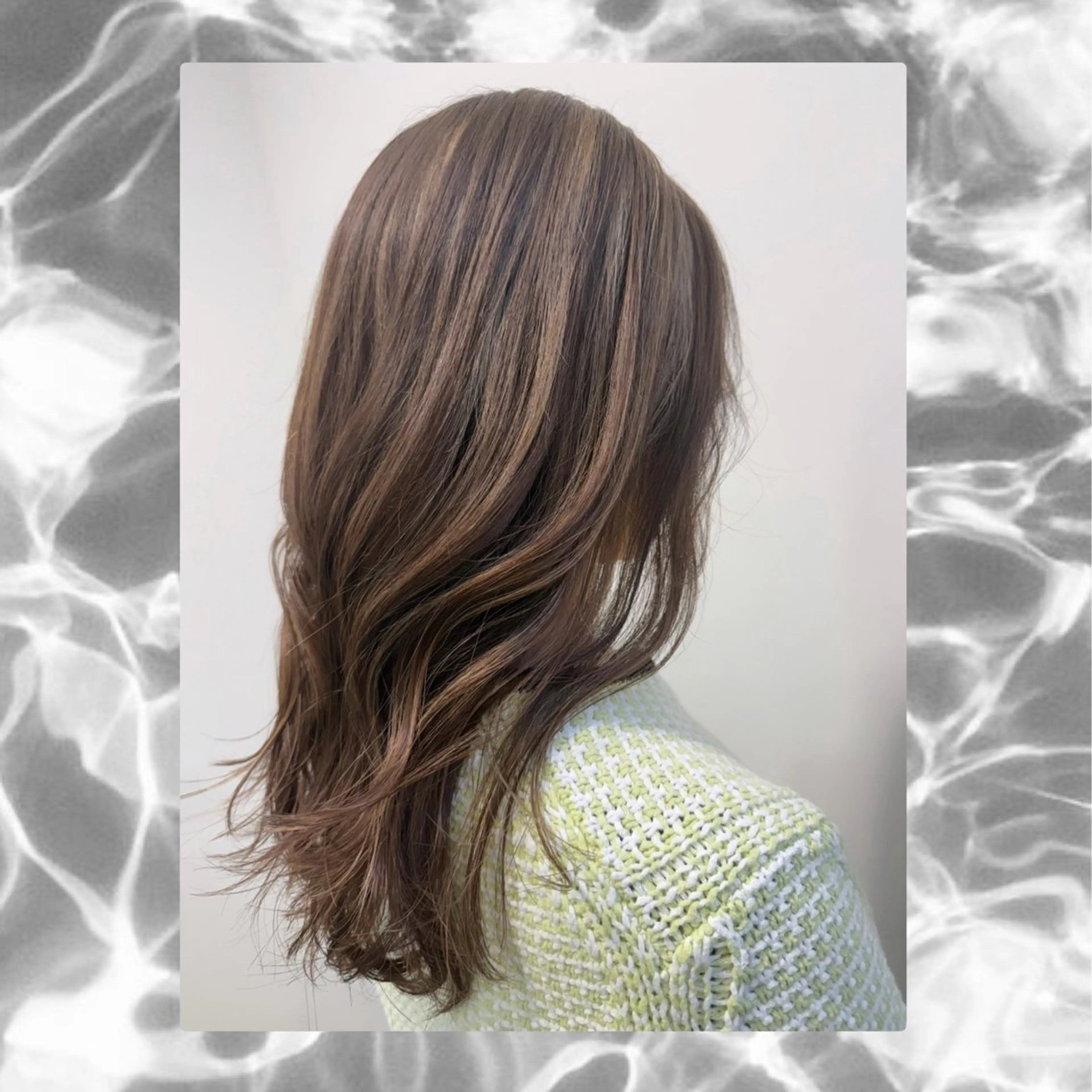 セミロング カラー グレージュ ハイライトカラー ハイライト カット ヘアカラー ルプラボウ/豊川/ 美髪カラー/アヤカのヘアスタイル