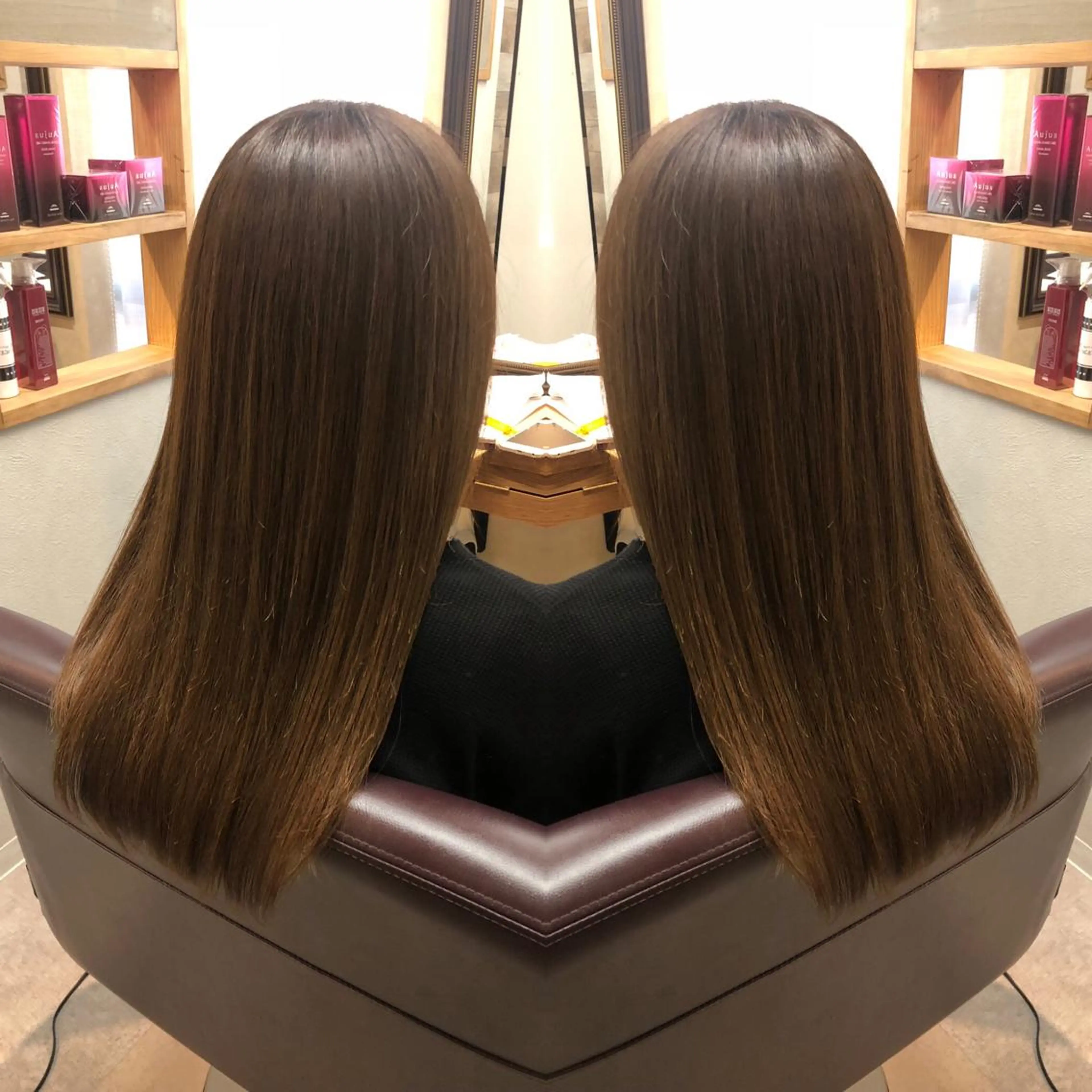 ミディアム カラー パーマ イルミナカラー 髪質改善 縮毛矯正 tuuli トゥーリのヘアスタイル