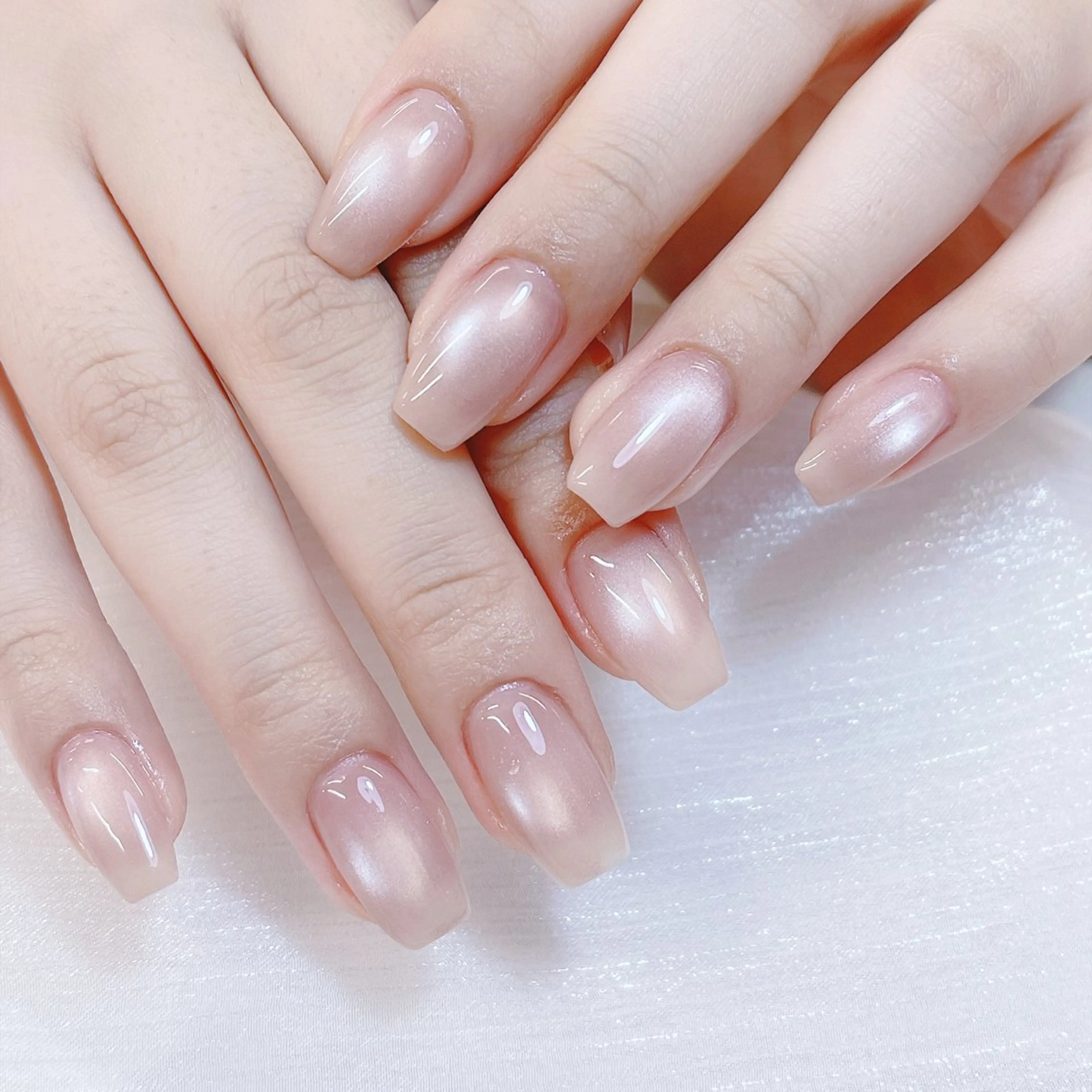 ネイル チークネイル 成人式 フレンチネイル グラデーション 氷ネイル・うるうるネイル ハンドネイル DUO   MI nail salonのネイルデザイン