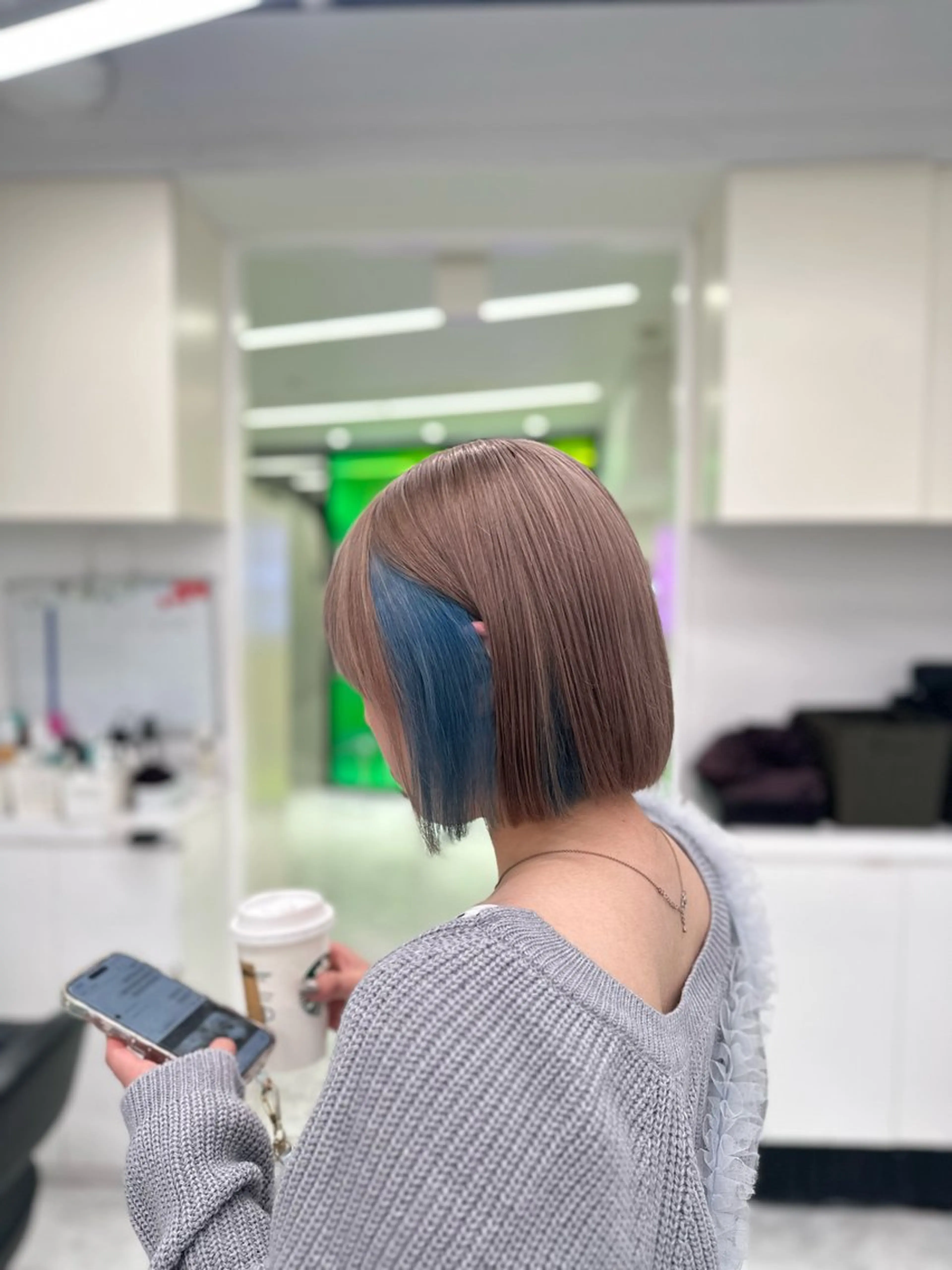 セミロング カラー ヘアカラー トリートメント ヘッドスパ ヘアセット ❄最強かわいいカラー ❄️MINA❄️のヘアスタイル