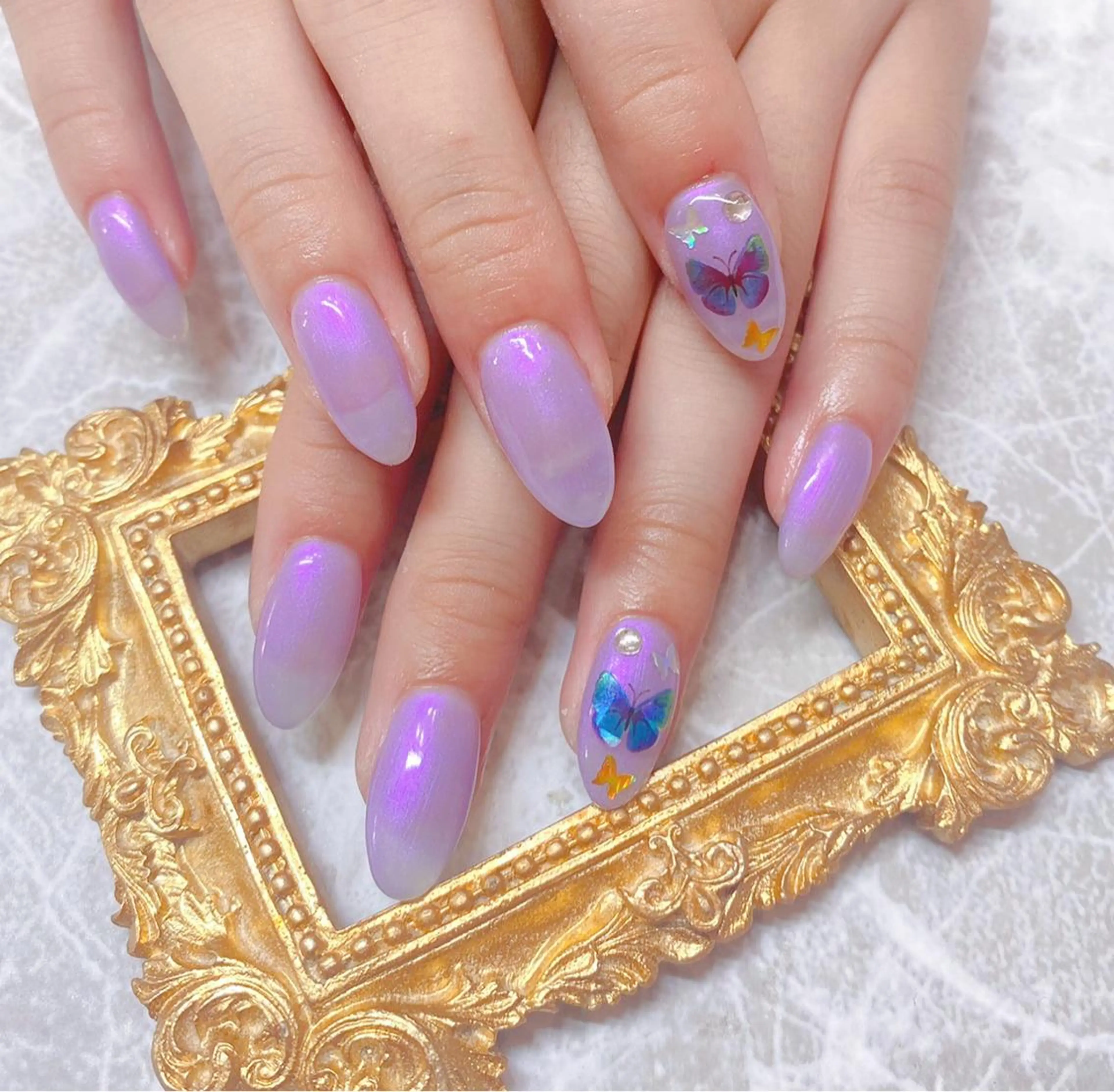 ネイル ハンドネイル マジック ミラーのネイルデザイン