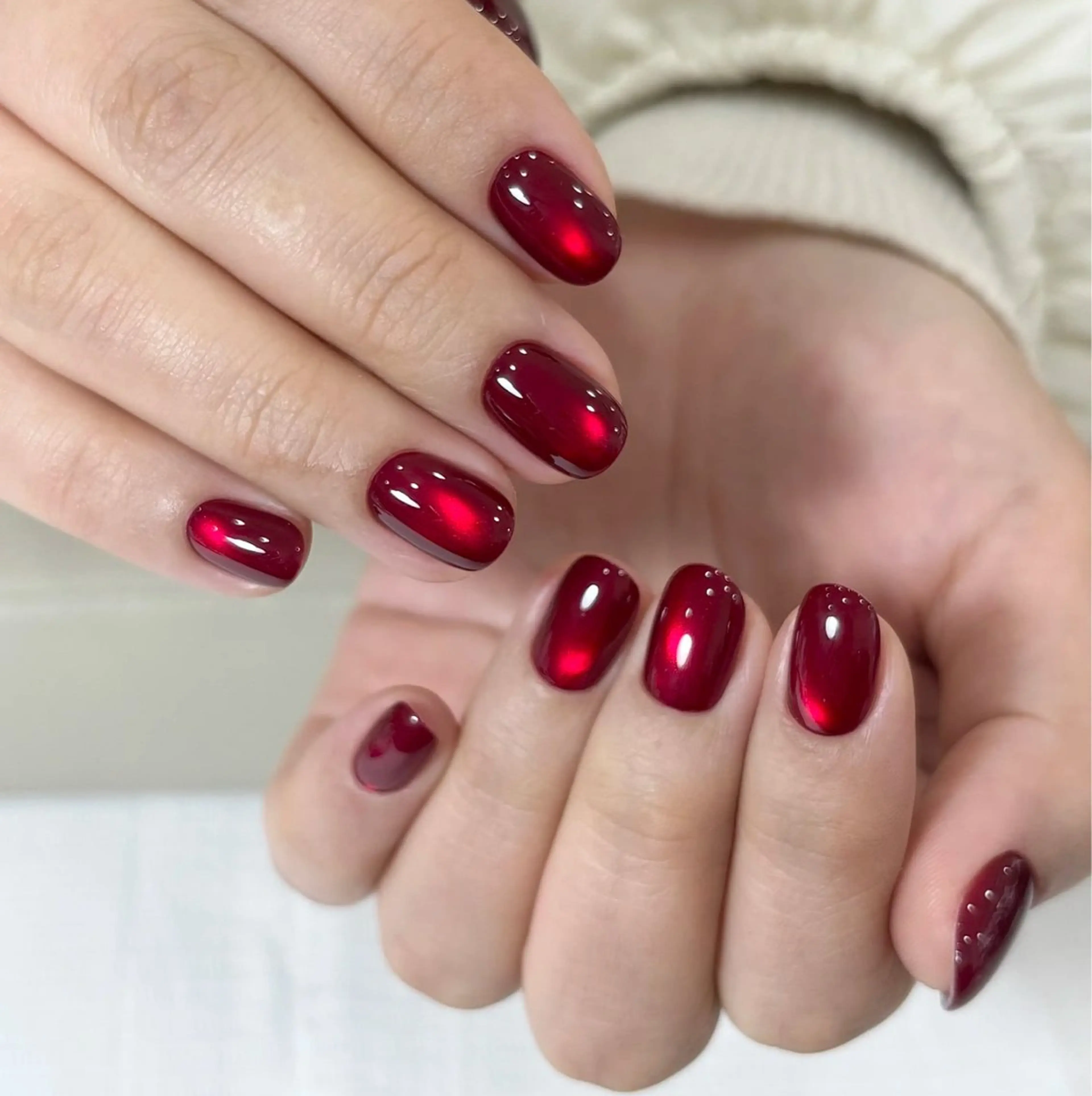 ネイル アートネイル オーロラネイル チークネイル フレンチネイル ガラスフレンチ ハンドネイル 🎀🎀YooLi Nail Salonのネイルデザイン