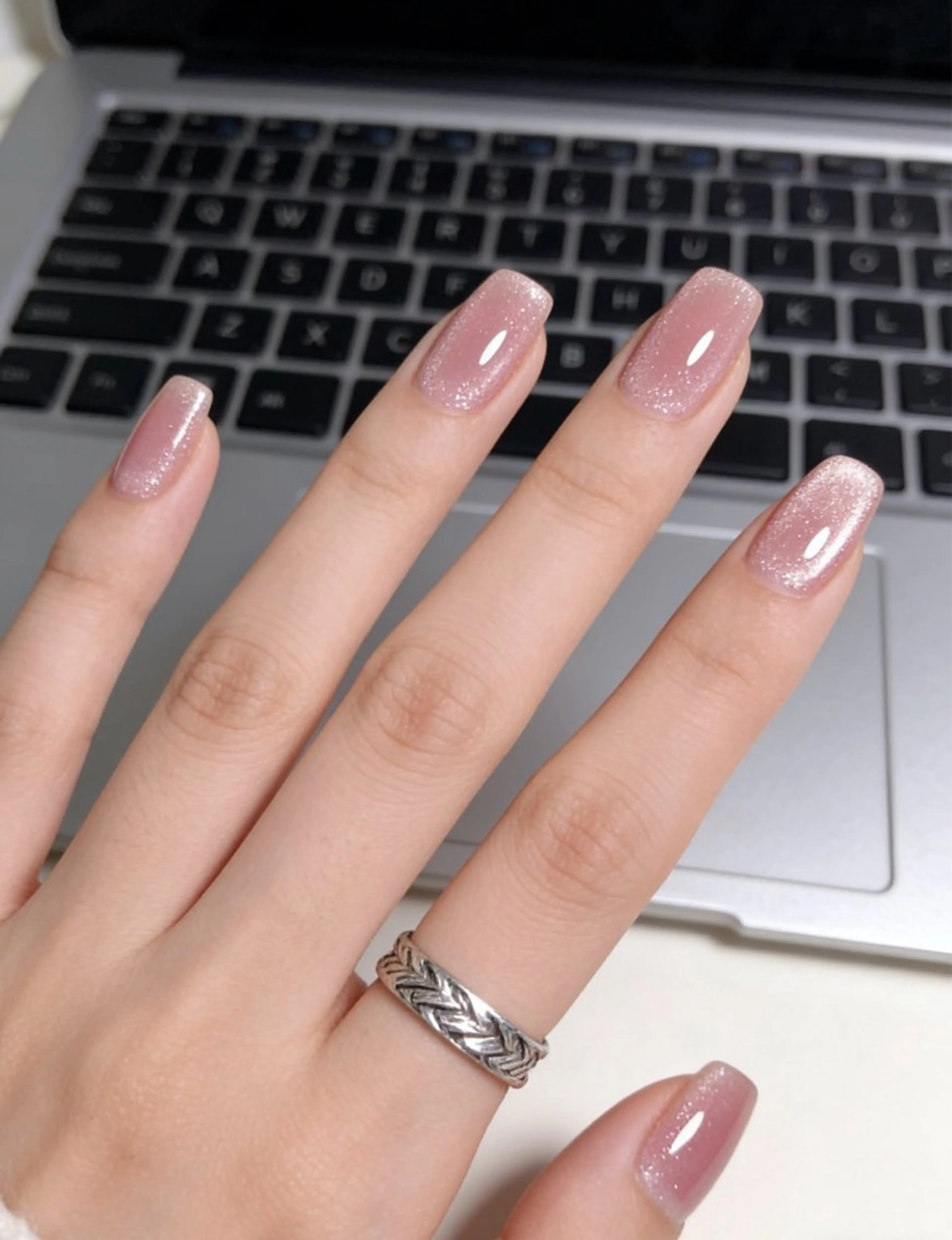 ネイル アートネイル オーロラネイル クリアネイル 長さ出し フレンチネイル ハンドネイル 佐藤 笹のネイルデザイン