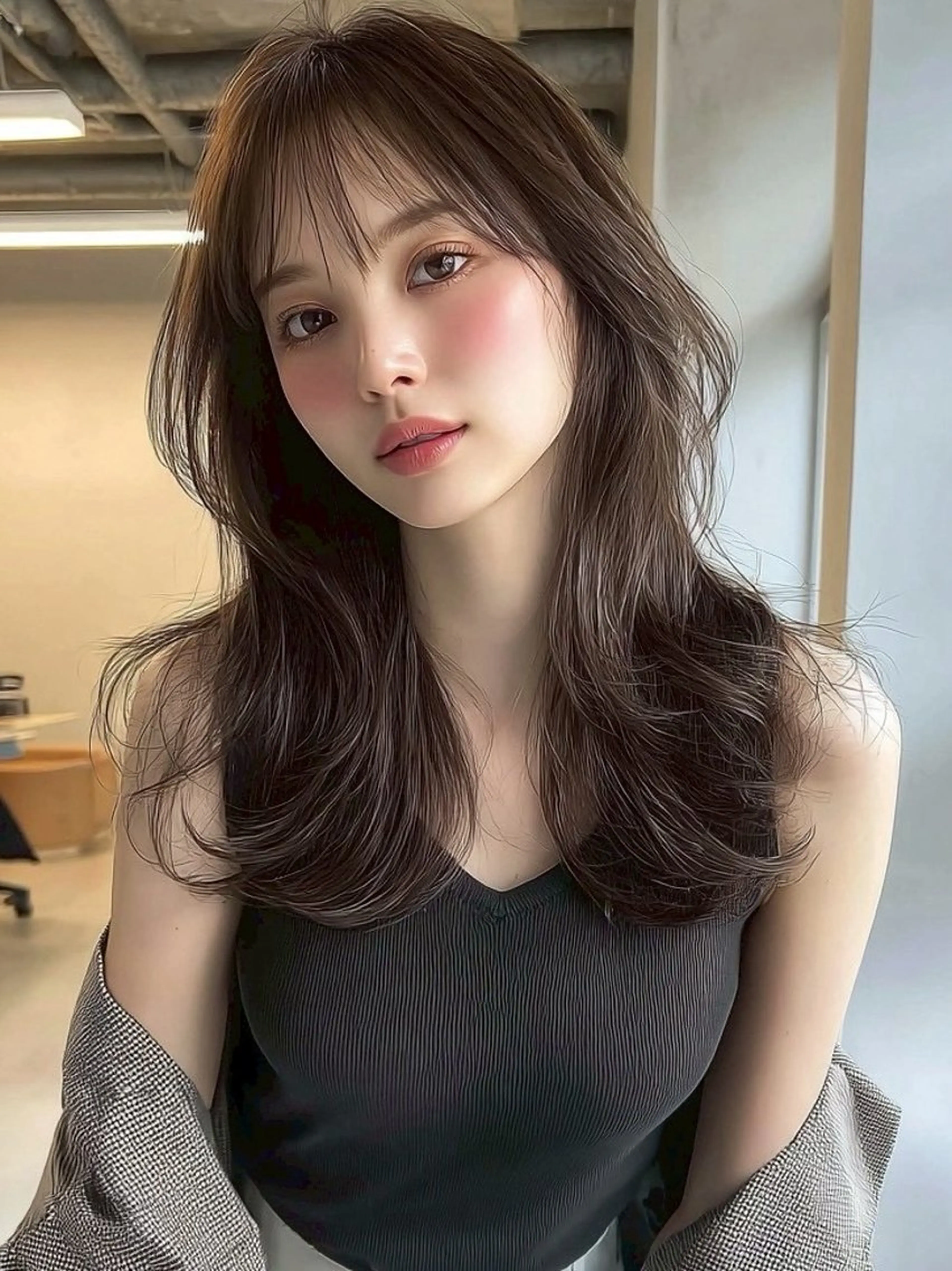 ロング カラー ヘアカラー 鍋島 美華のヘアスタイル