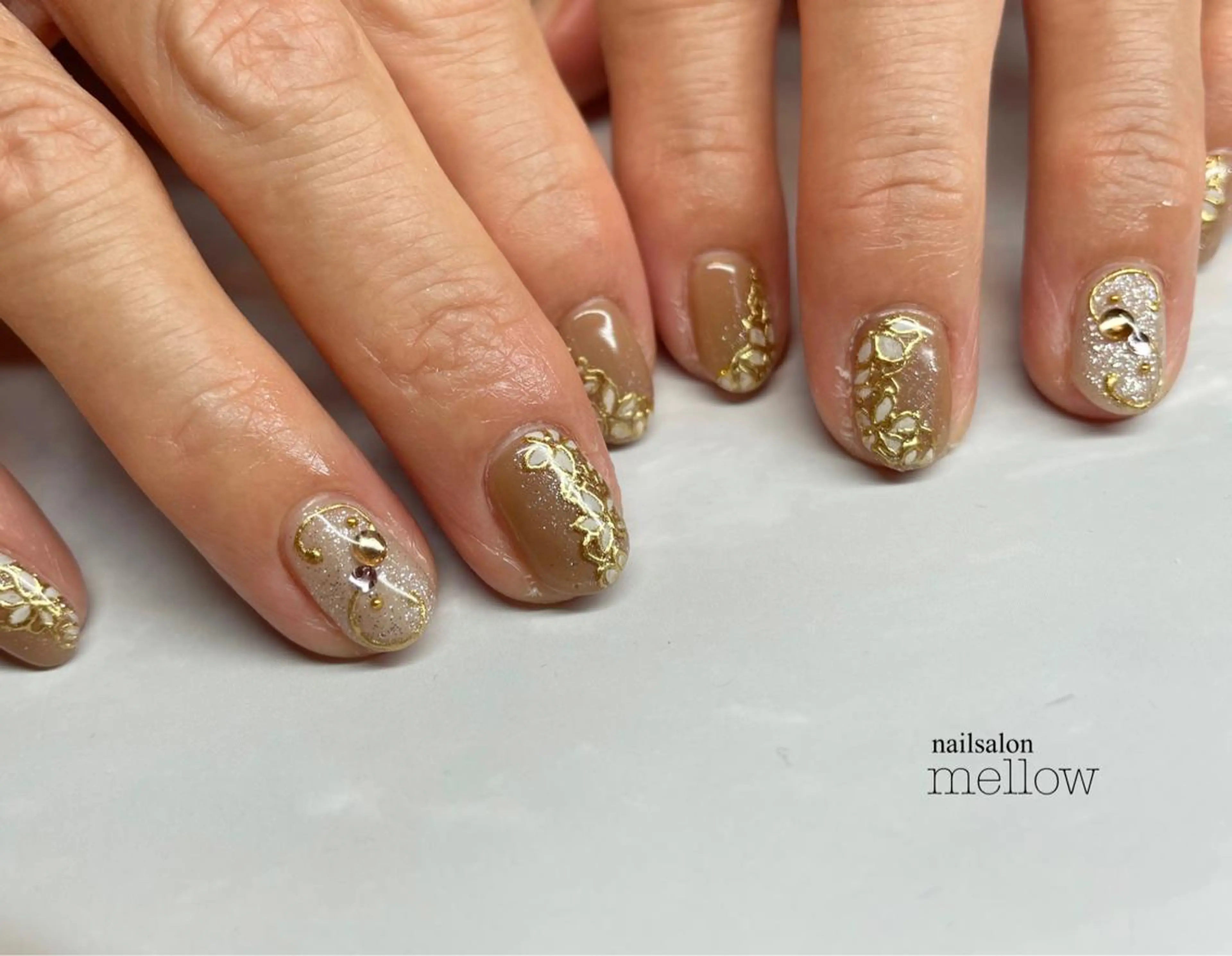 ネイル フラワーネイル ミラーネイル 大山 浩美のネイルデザイン