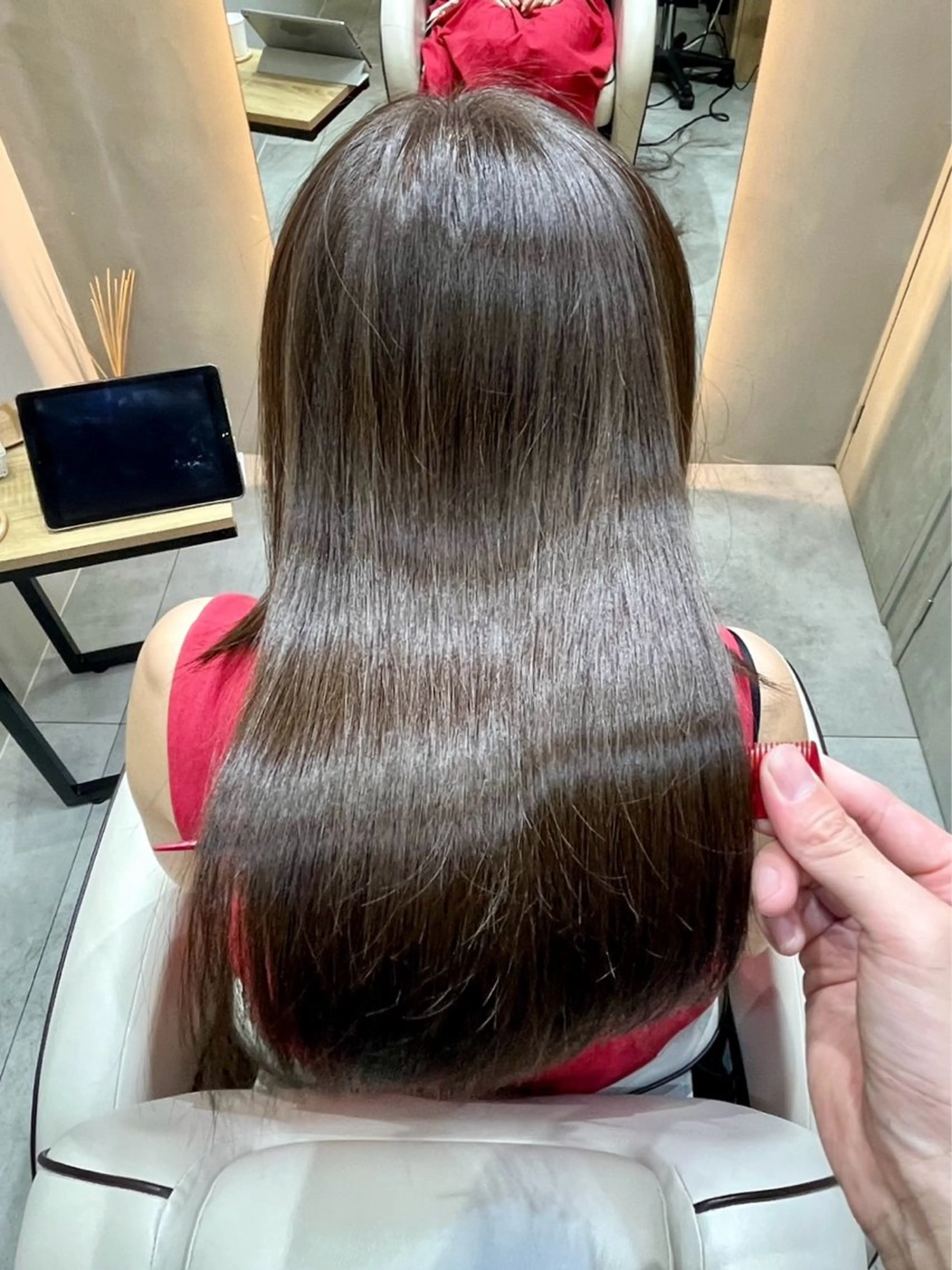 セミロング トリートメント おしゃれ染めで白髪を 染める/山口玲緒奈のヘアスタイル